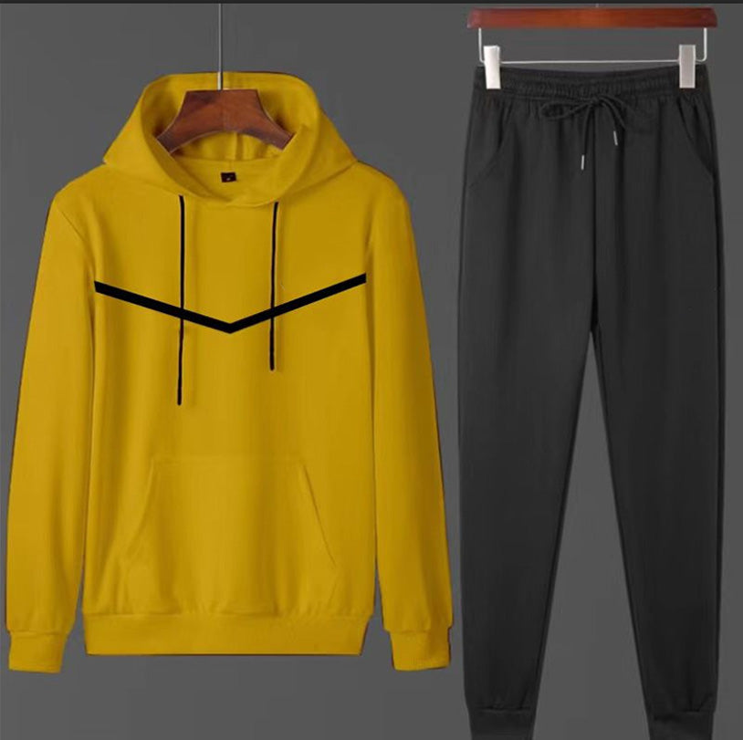 Men's Hooded Sweatshirt 2-Piece Set - Casual Pullover Hoodie & Jogger Pants Outfit (XN2094) | Comfortable Lounge Wear for Home, Gym, and Street Style Fashion