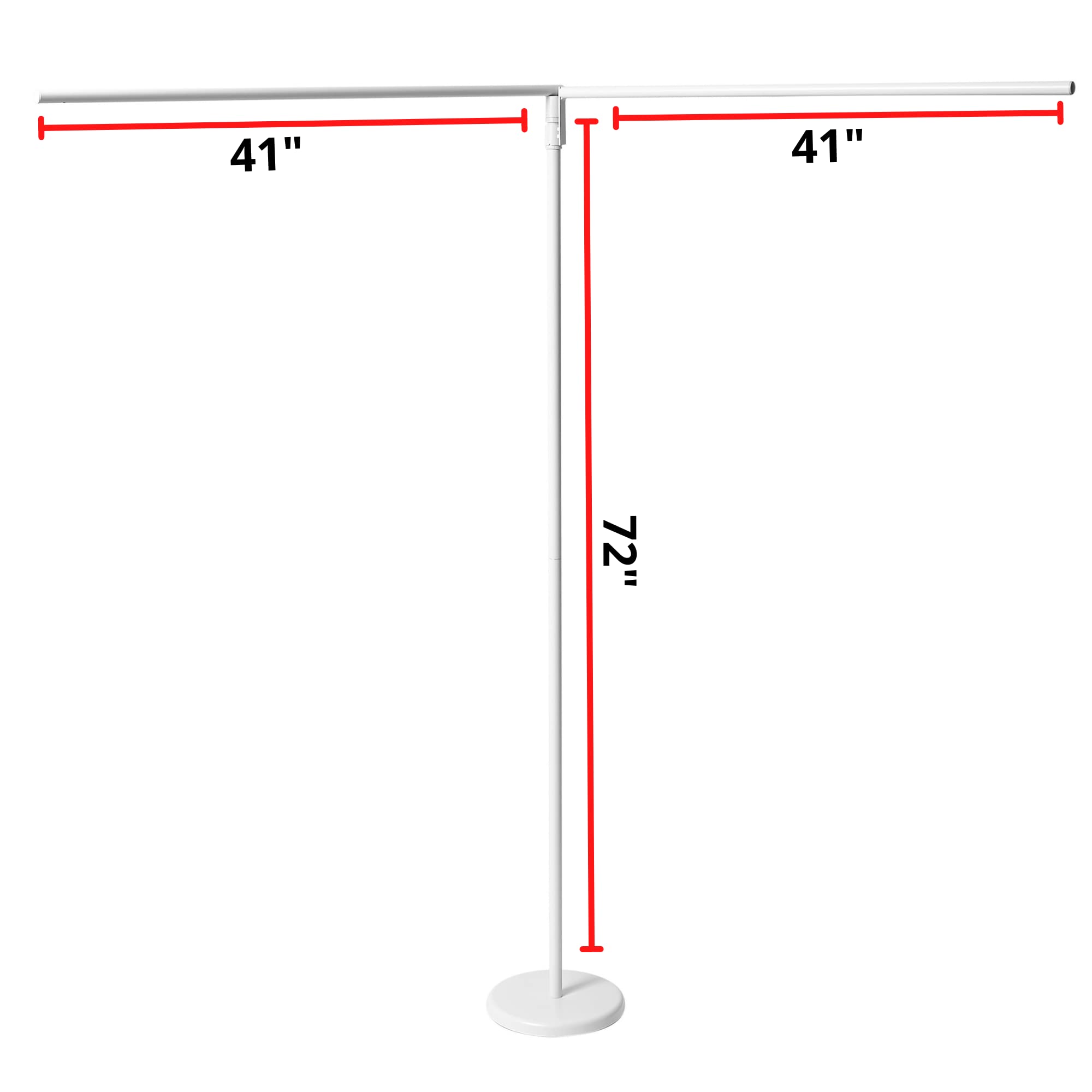 Don't Look at Me® T-Shaped Instant Room Divider - White Frame with Privacy Fabric for Home Office, Bedroom & Studio Spaces