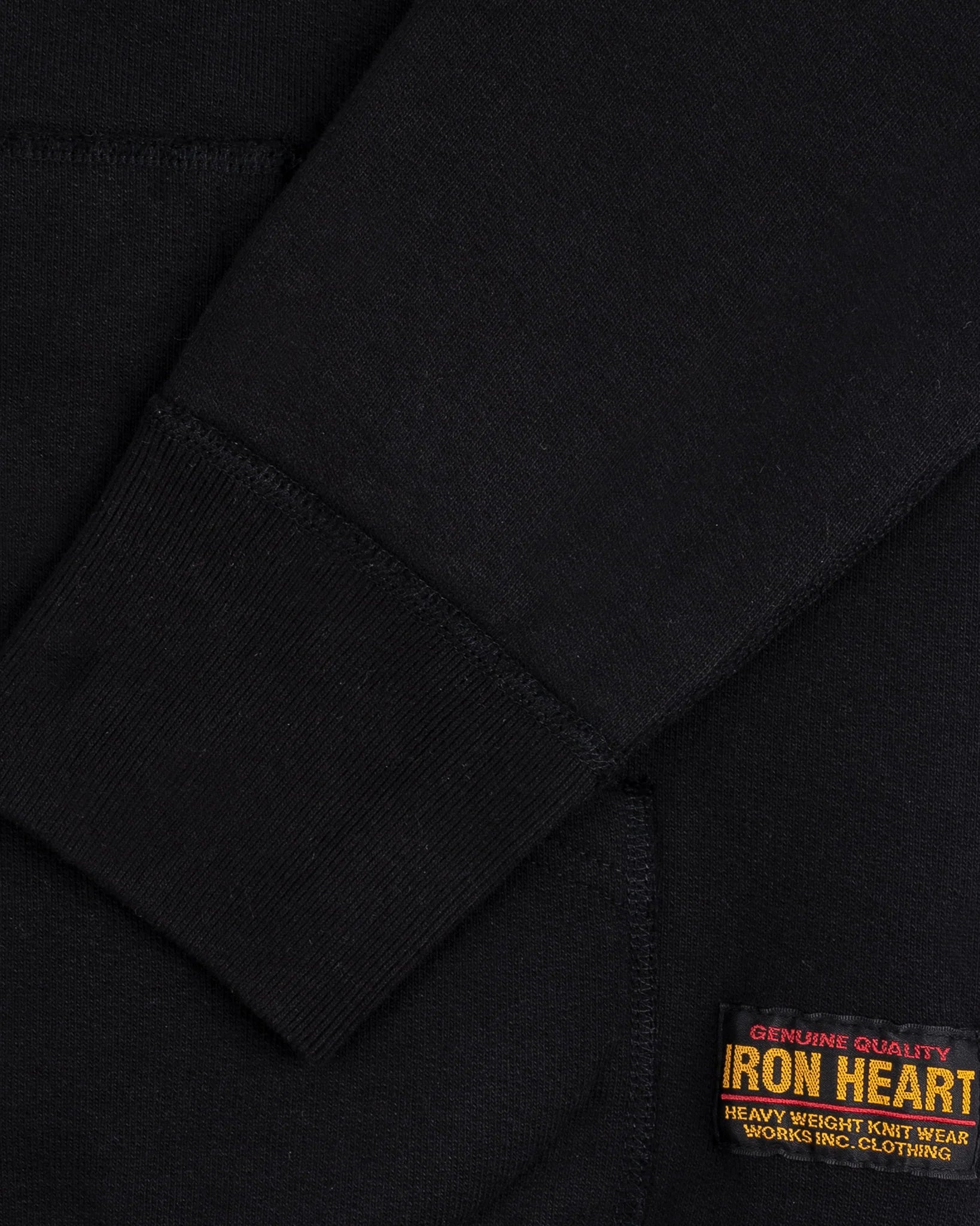 Iron Heart IHSW 10 BLK 14oz Ultra Heavyweight Loopwheel Cotton Zip Up Hoodie - Black | Premium Men's Streetwear for Winter & Outdoor Activities