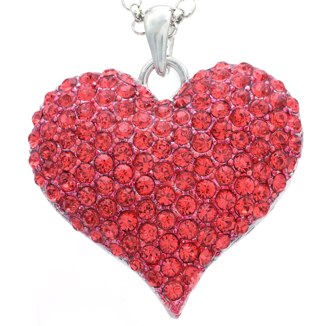 SoulBreeze Heart Shaped Valentine's Day Pendant Necklace for Women - Sparkling Rhinestone Jewelry Gift for Her - Perfect for Anniversaries, Romantic Dates & Special Occasions