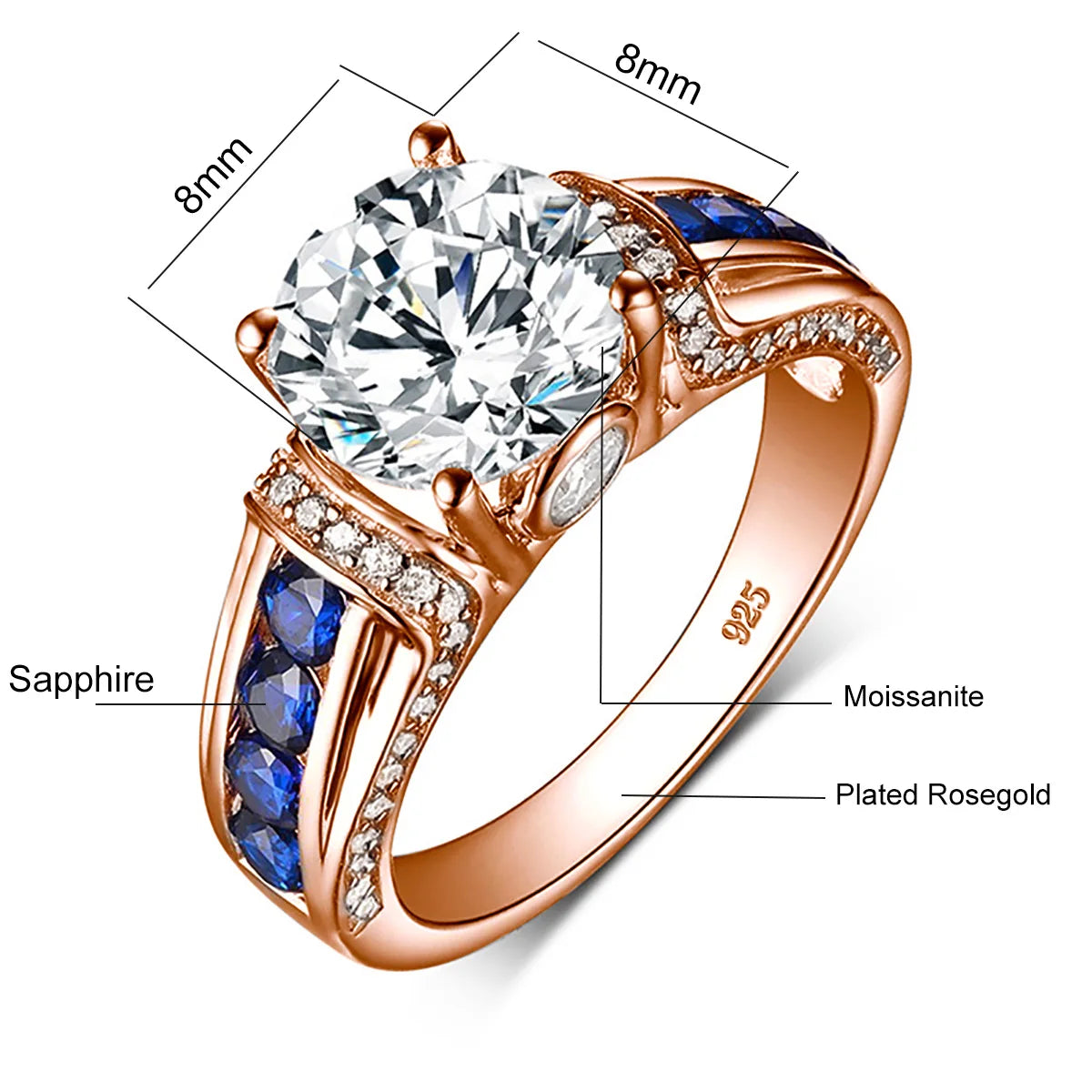 2ct D Color VVS1 Certified Moissanite Diamond Ring for Women - 925 Sterling Silver Wedding Jewelry - Passes Diamond Test - Perfect for Engagement, Anniversary & Special Occasions