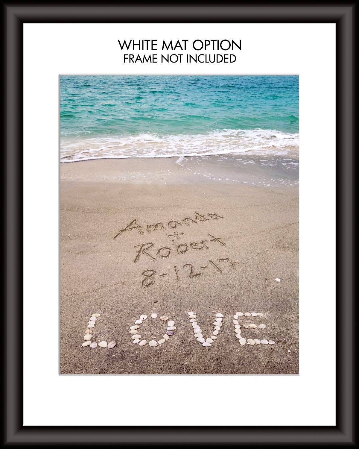 Personalized Beach Name Art Canvas - Custom Shell Love Decor Print for Home & Wall Decor | Perfect for Living Room, Bedroom, Nursery & Beach House Gifts