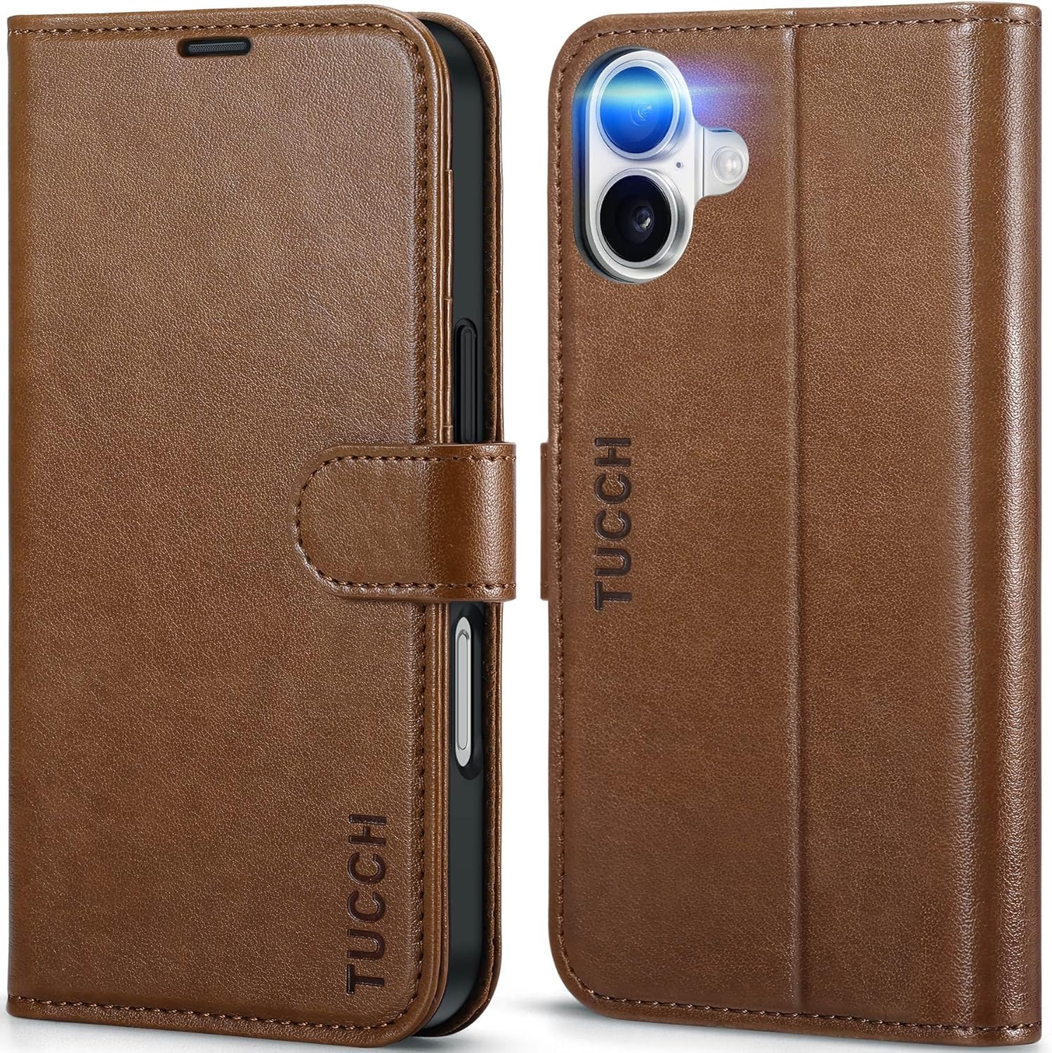 Premium iPhone 16 Leather Case with Magnetic Closure - Slim Protective Flip Cover (Black) | Perfect for Business Professionals & Daily Commuters