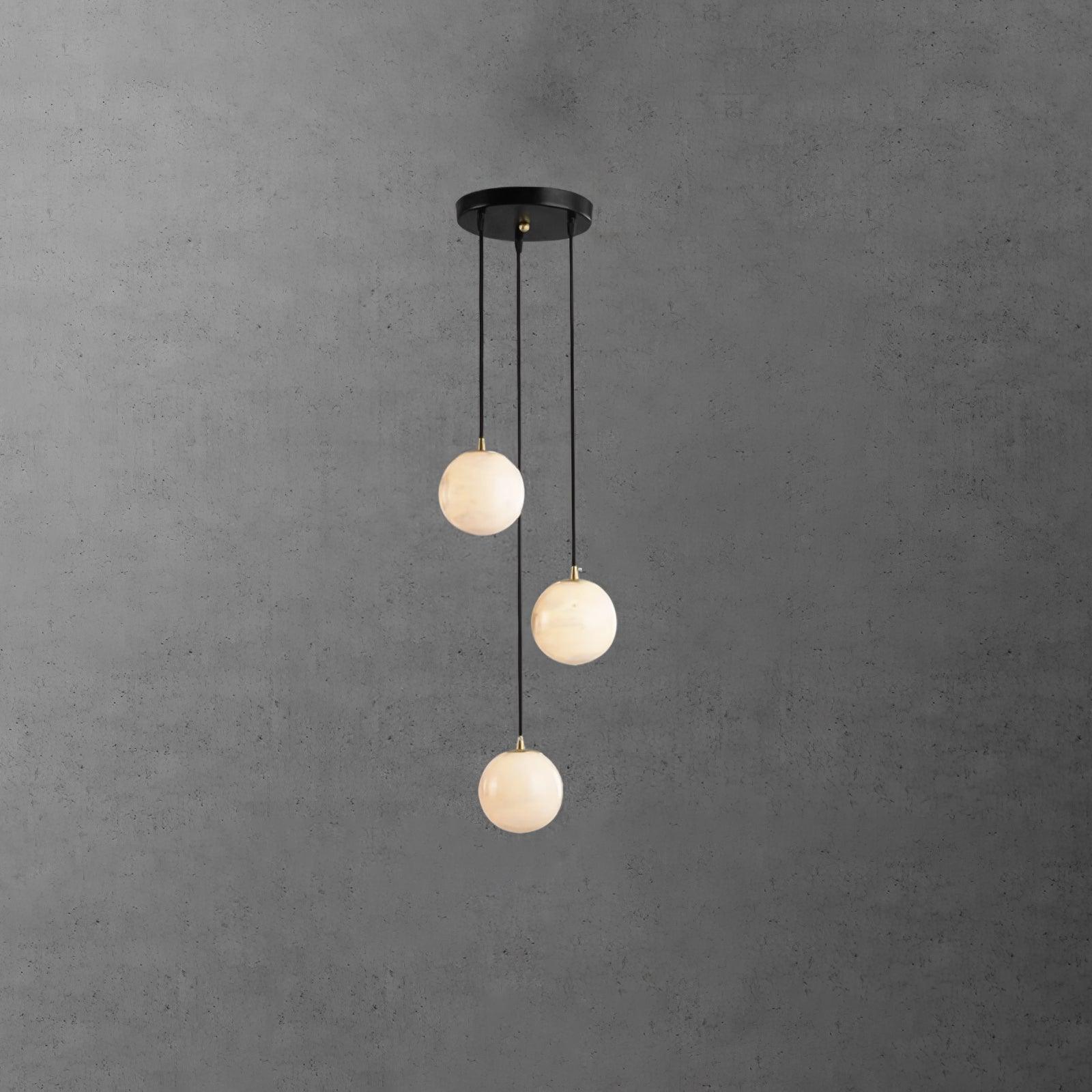 Elegant Alabaster Balls Cluster Chandelier - Modern Crystal Ceiling Light Fixture for Dining Room, Living Room & Bedroom Decor