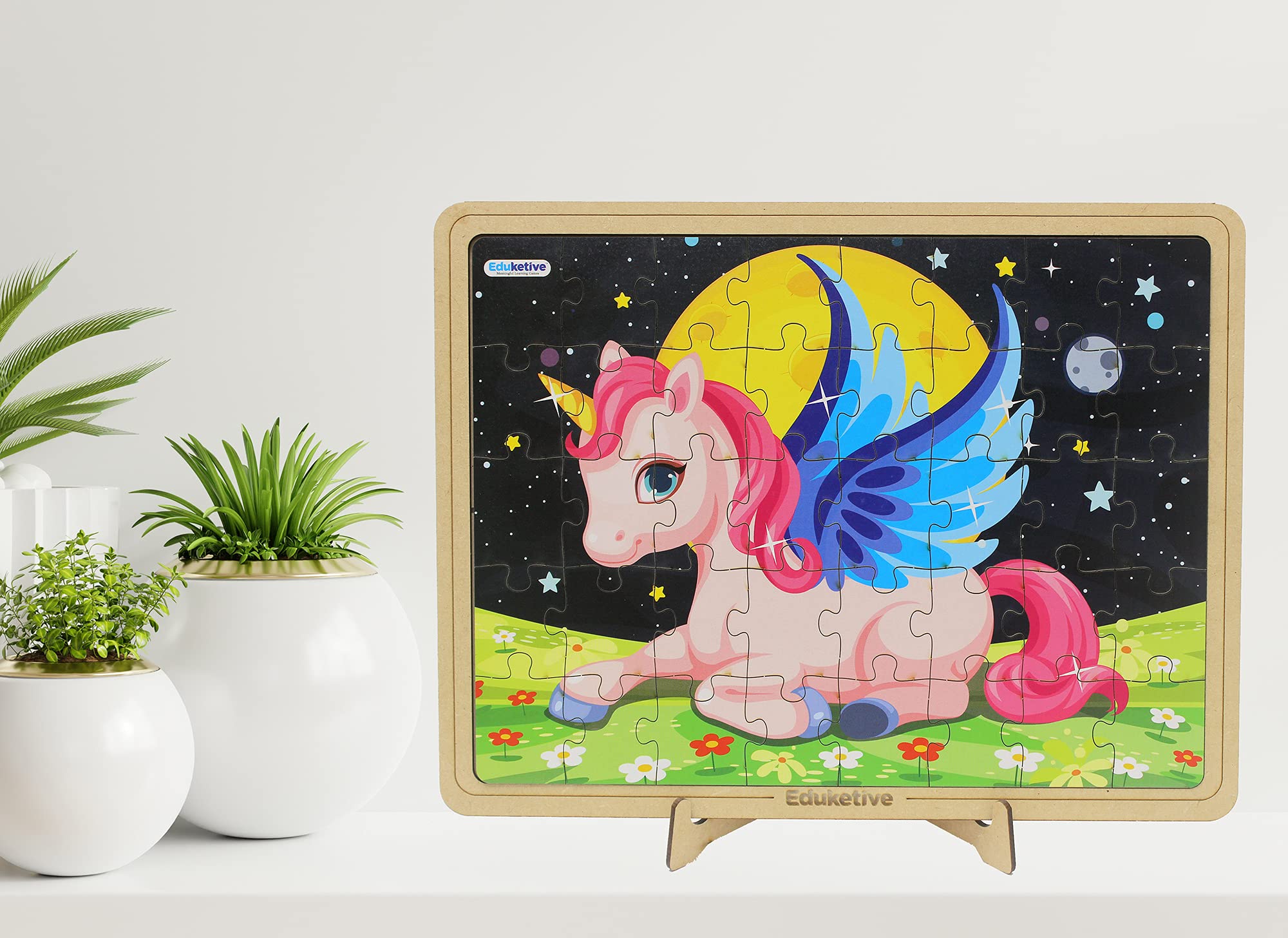 Eduketive Unicorn Jigsaw Puzzle - 40 Piece Decorative Puzzle with Stand for Kids Ages 3-9 | Preschool Learning Toy for Girls & Boys | Perfect for Birthday Gifts, Classroom Activities & Family Game Nights