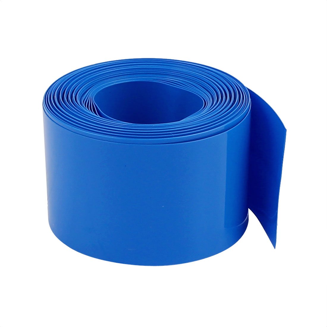 uxcell 40mm Flat Width 2.1M Length PVC Heat Shrink Tube Blue for 18650 Batteries - Waterproof Insulation for DIY Electronics, Battery Packs & Wire Protection