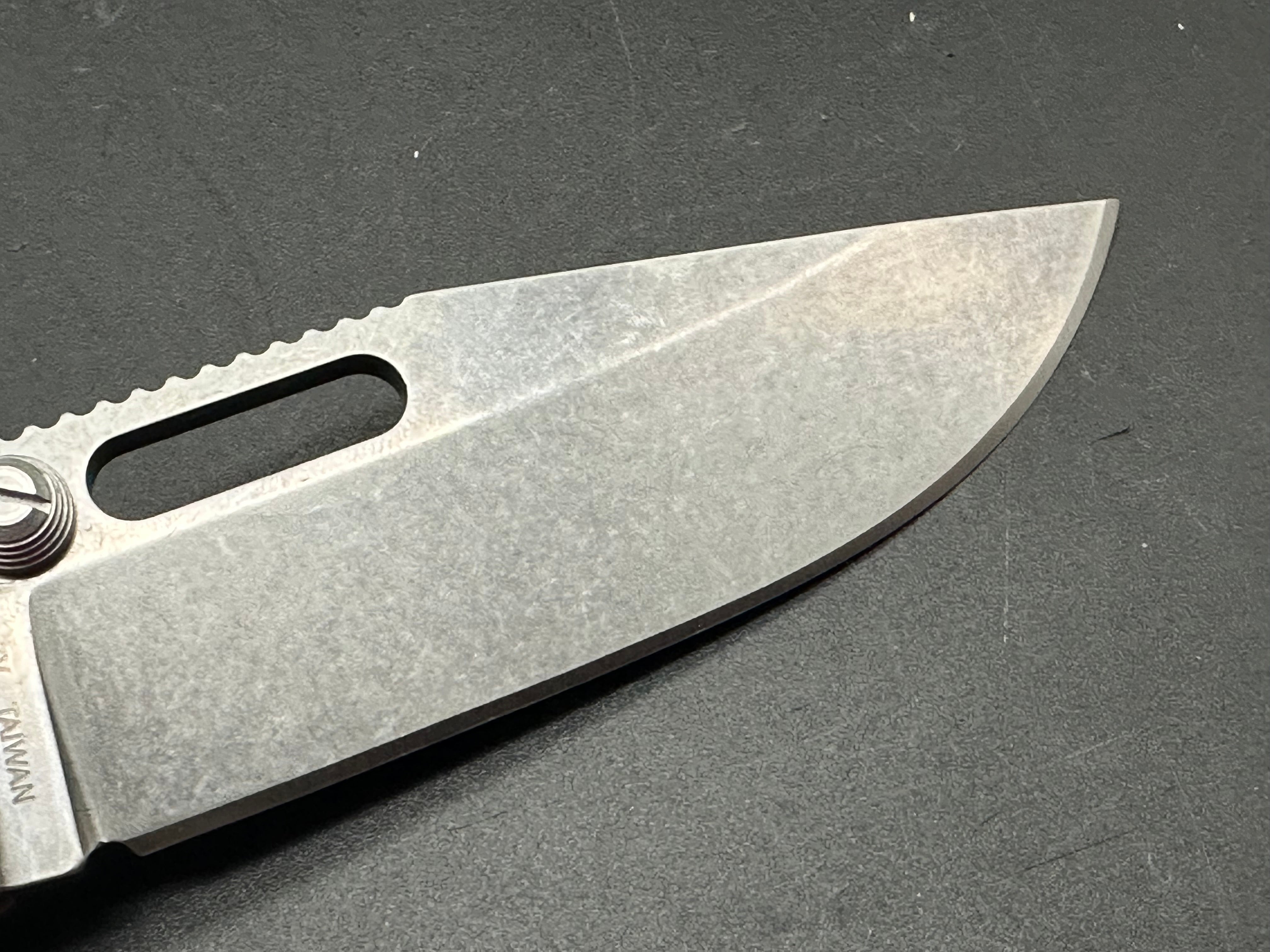 DEMKO AD20.5 Folding Knife - Textured Titanium Handle with Shark Lock & 3V Steel Blade - EDC, Outdoor Survival, Camping, Hunting Gear