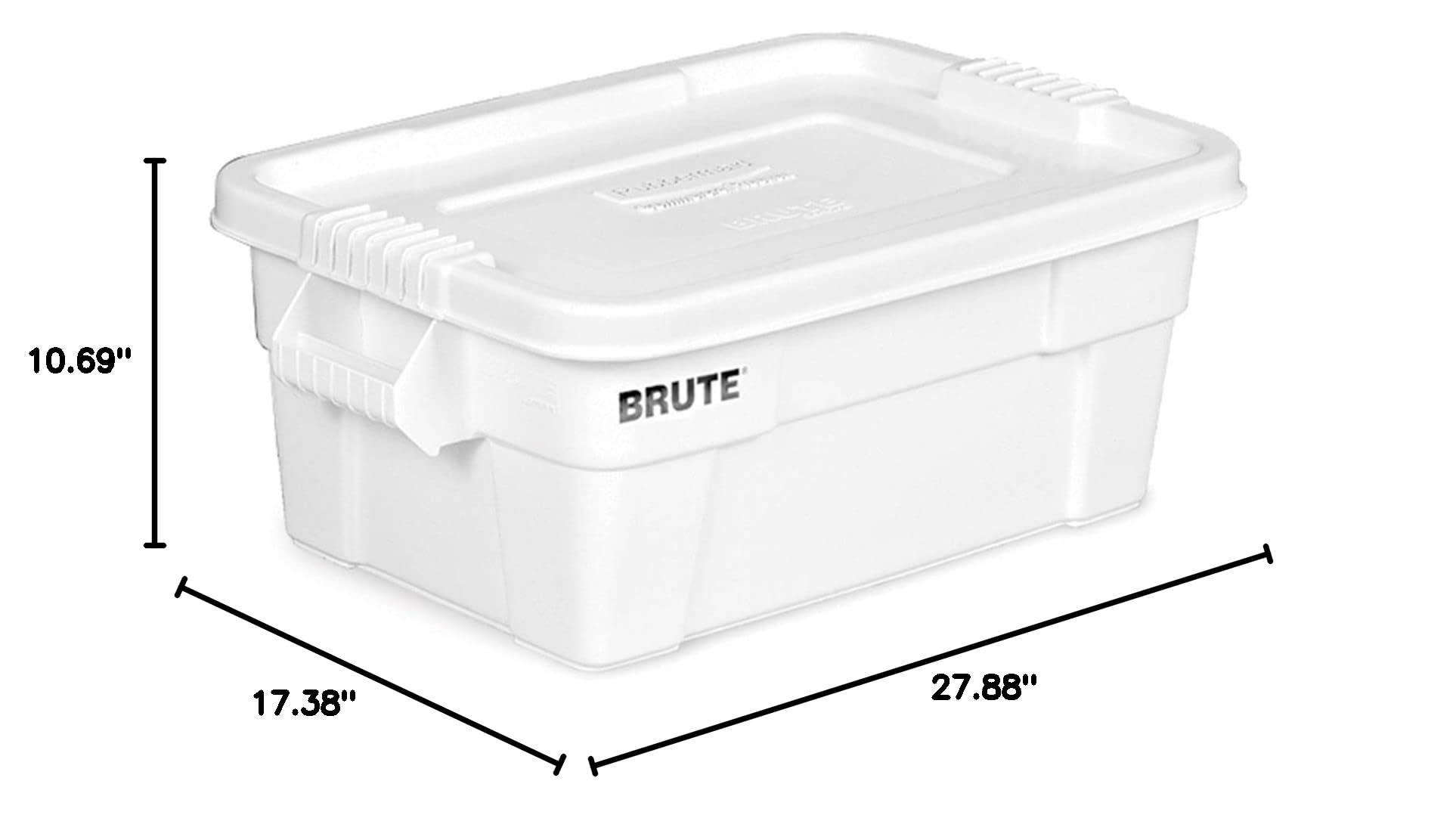 Rubbermaid FG9S3000WHT Brute Storage Tote - 27.9 x 17.4 x 10.7 Inches - Heavy Duty White Plastic Container - Set of 6 - Perfect for Home Organization, Garage Storage & Commercial Use