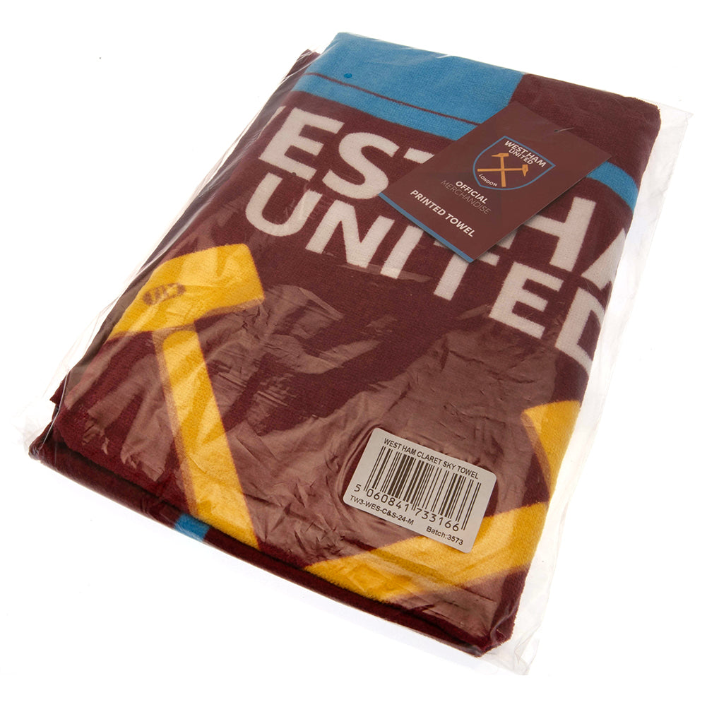 West Ham United Football Club Official Towel - Soft, Absorbent, Quick-Dry - Perfect for Games, Gym, and Home Use