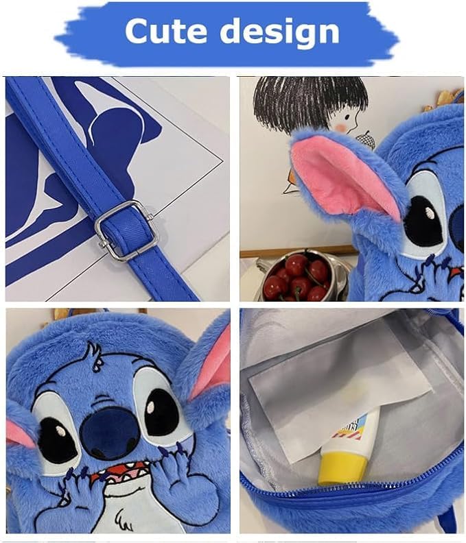 Adorable Kawaii Plush Toddler Backpack for Girls & Boys - Cute Mini Furry Cartoon Backpack for Preschool & Kindergarten - Pink Anime Kids Backpack Gift for Birthday & School Use