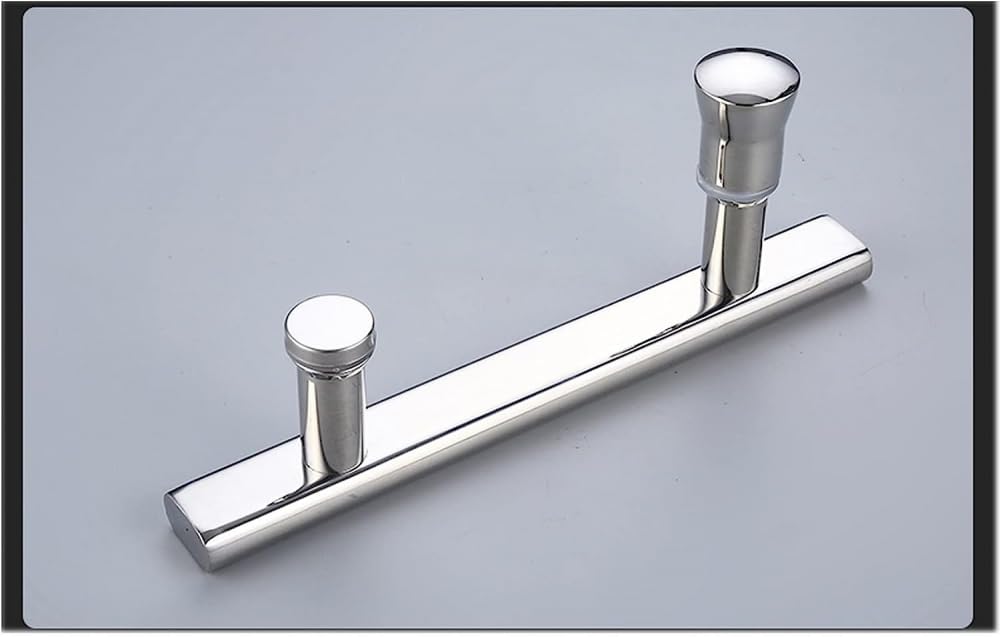 Stainless Steel Glass Push Pull Door Handle - Shower & Bathroom Door Knob Replacement with Grab Bar for Safety and Accessibility