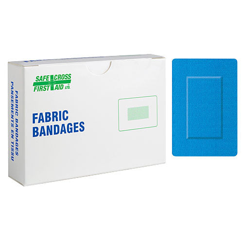 Detectable Fabric Bandages - Large Wound Patches 5.1 x 7.6 cm (12 Count/Box) | First Aid for Food Industry & Sensitive Skin Care
