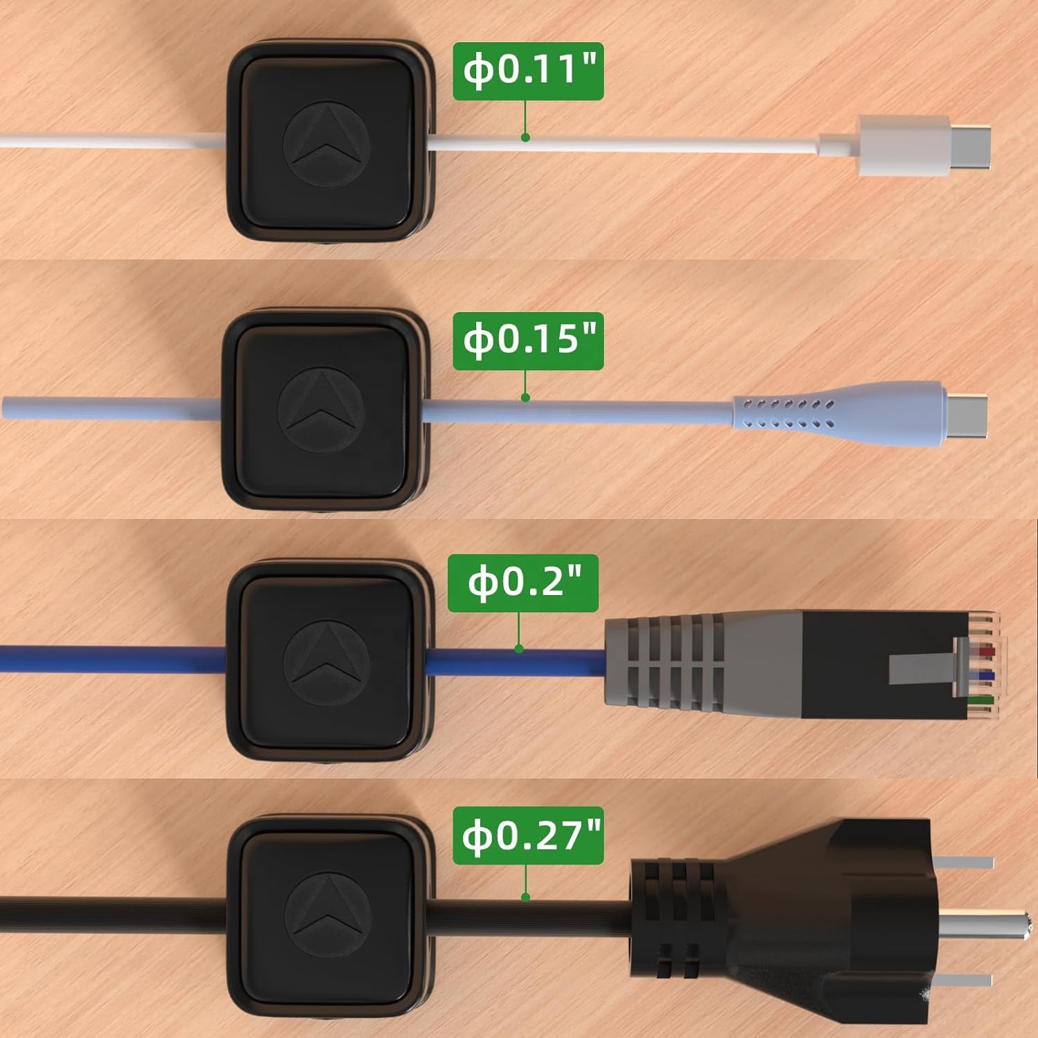 ENTYTEE Magnetic Cable Clips (7-Pack) - Adjustable Cord Holder for Desk, Wall & Car - Under Desk Cable Management Organizer for Home Office, Phone, Nightstand & Desktop - Perfect for Workspace & Vehicle Organization