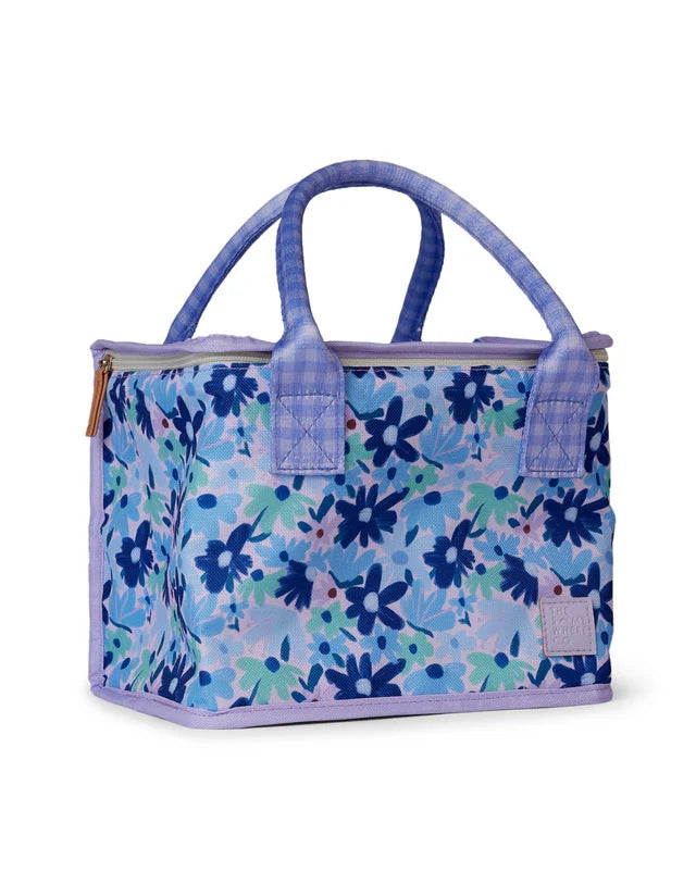 Premium Insulated Blue Meadow Lunch Bag by The Somewhere Co - Leakproof & Eco-Friendly Cooler for Work, School & Picnics
