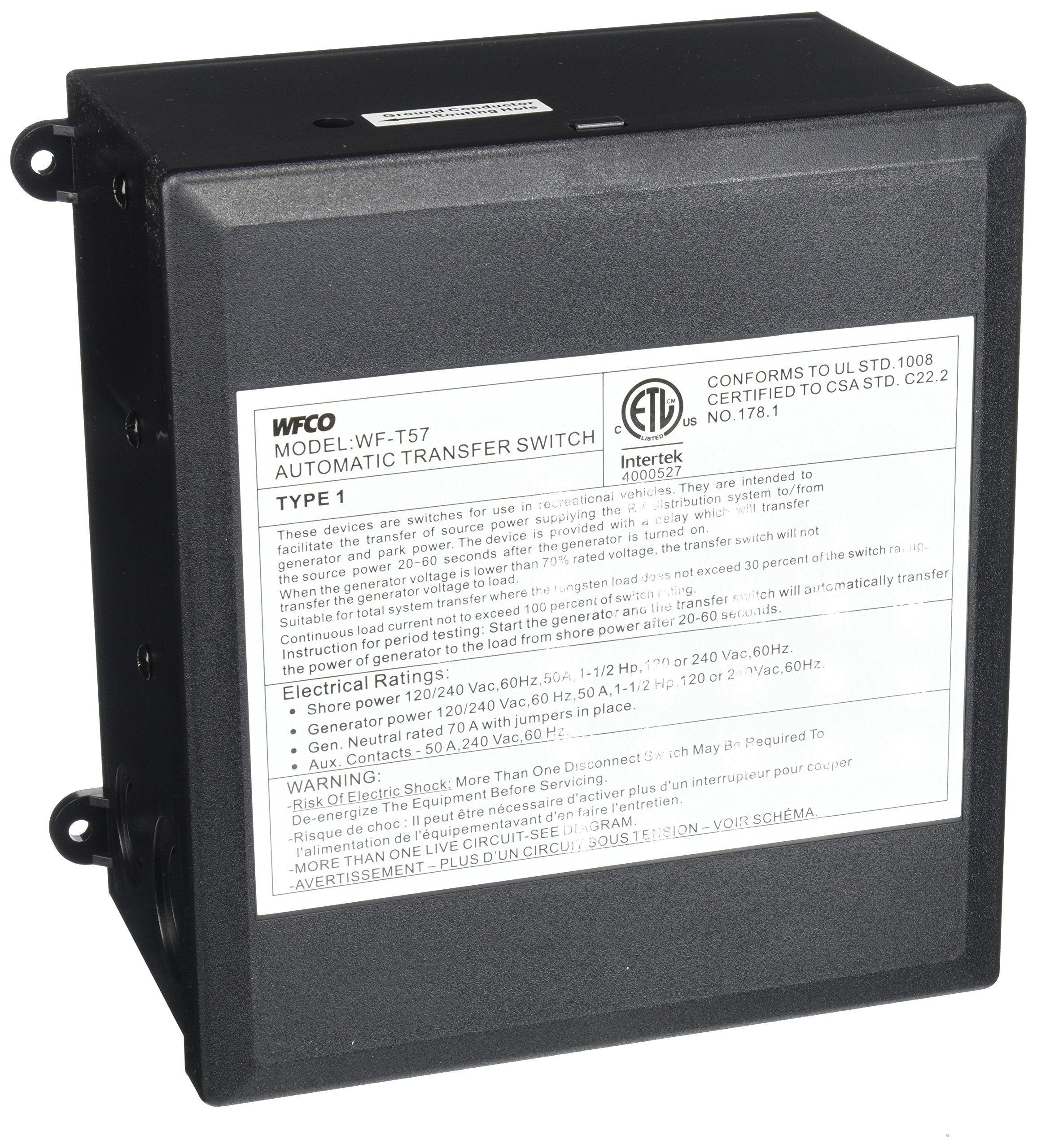 WFCO T57 50 Amp RV Transfer Switch - Heavy Duty Automatic Power Selector for Campers & Motorhomes - Easy Installation & Reliable Power Switching for Outdoor Adventures