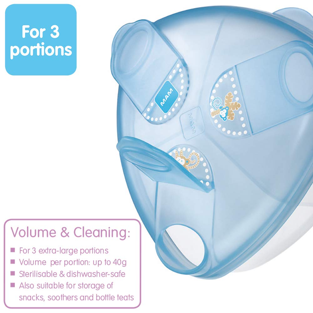 MAM Baby Formula Dispenser - Portable Milk Powder Container Holds 40g per Serving (3 Servings Total) - Pink Powder Storage Box for Travel, Daycare & On-the-Go Feeding (Designs May Vary)