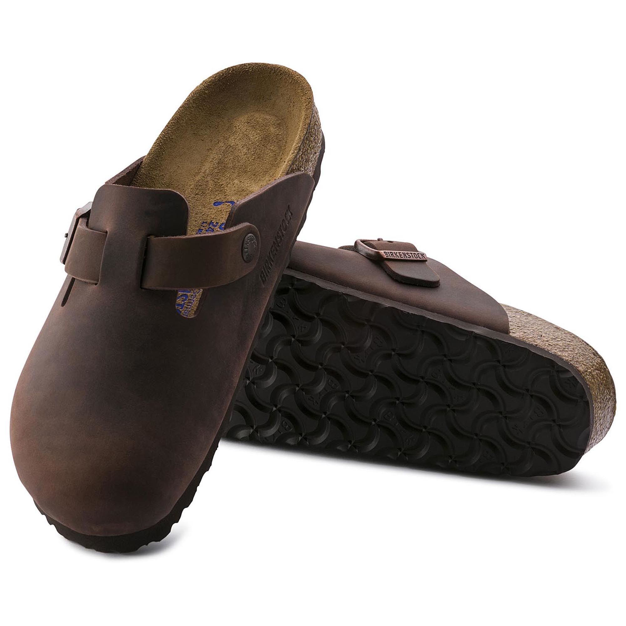 Birkenstock Boston Soft Footbed Clogs - Unisex Leather Slip-On Shoes in Habana Oiled Leather | Comfortable House Shoes for Men & Women | Perfect for Home, Office & Casual Wear