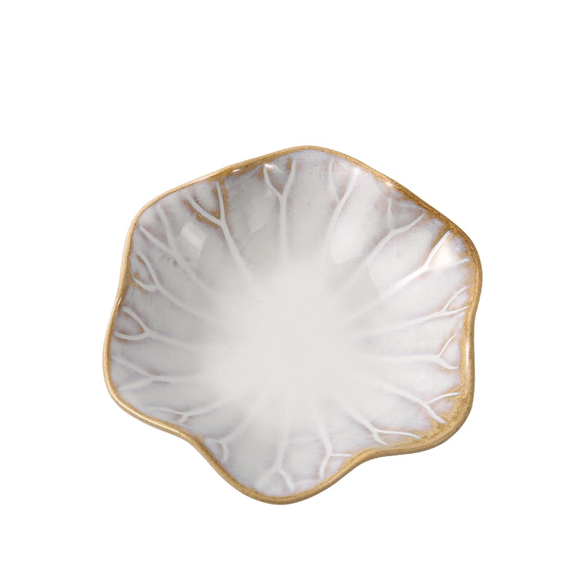 MHUI Mini Ceramic Dessert Bowls - Small Sauce & Condiment Dishes for Dipping Vinegar, Tea Bags, Spices (White, 1pc) | Perfect for Afternoon Tea, Sushi Soy Sauce, Snack Serving & Home Decor