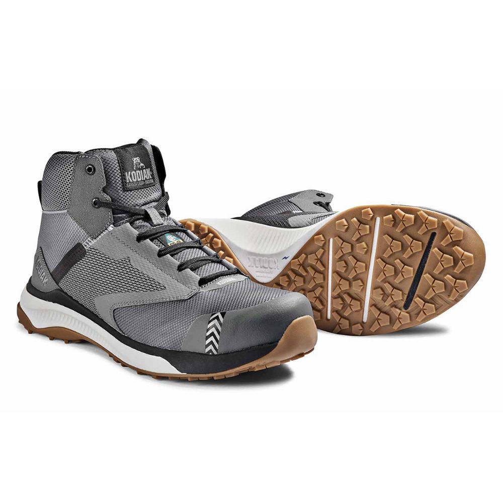 Kodiak Quicktrail Men's Composite Toe Work Safety Athletic Mid Shoe - Grey (KD0A4TF5GYX) | Slip-Resistant & Lightweight for Construction, Warehouse & Outdoor Work