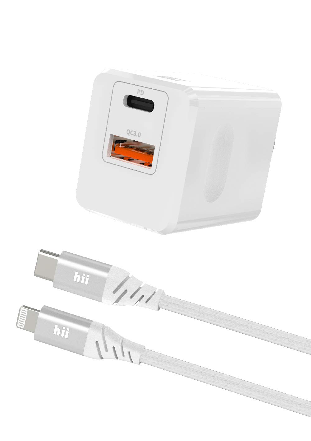 20W USB C Fast Charger with MFi Certified Cable - Dual Port PD/QC3.0 Wall Charger for iPhone 12/Pro/Max, iPad Pro, AirPods Pro - Perfect for Home, Office & Travel Charging Needs