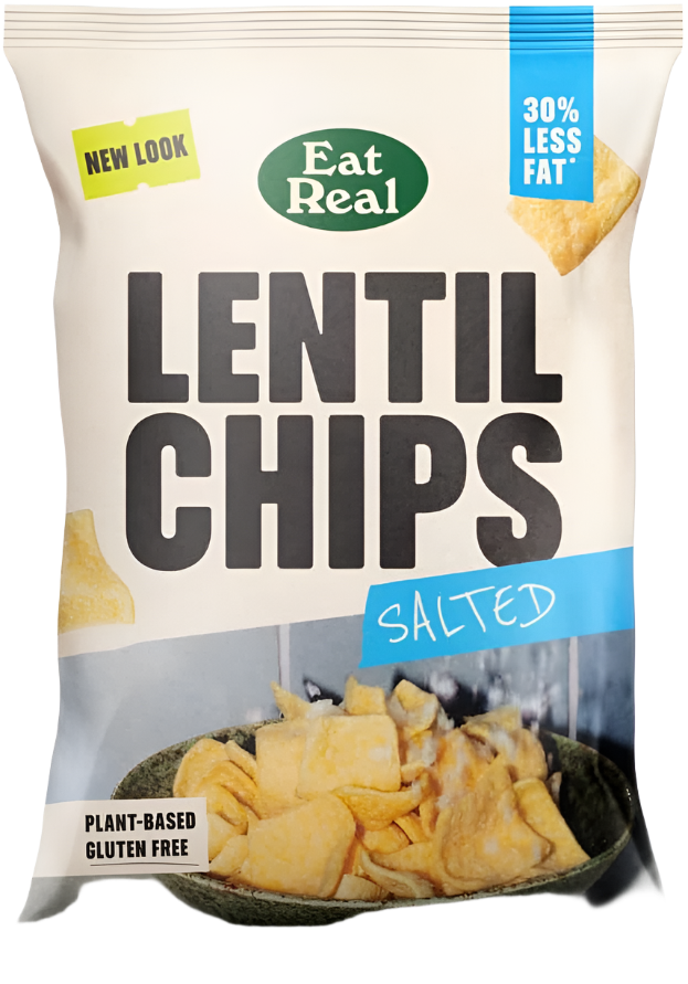Eat Real Lentil Chips 10 Pack (95g Each) – Vegan, Gluten Free, Low Fat Healthy Snacks | Crunchy Plant-Based Protein Chips for Parties, Picnics & On-the-Go Snacking