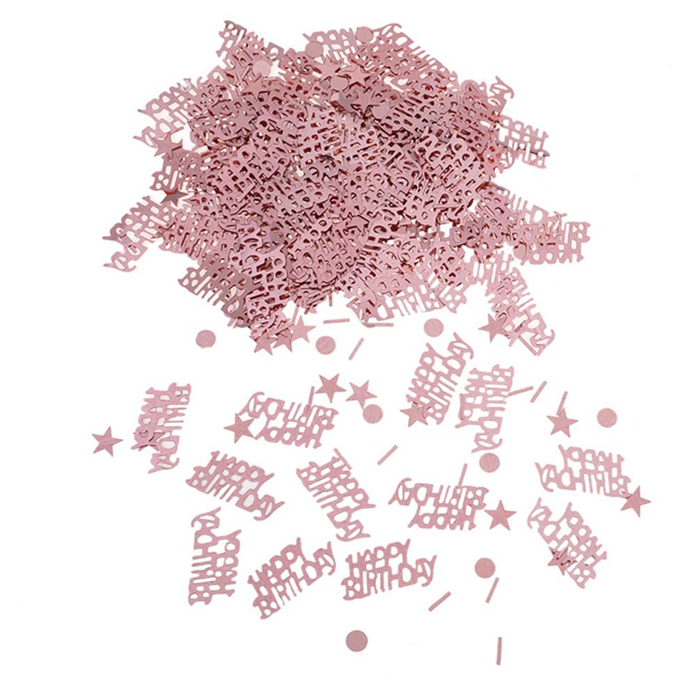Rose Gold Happy Birthday Confetti for Party Decorations - Elegant Table Scatter for Birthday Celebrations, Baby Showers & Wedding Receptions - Perfect Party Supplies for Festive Events