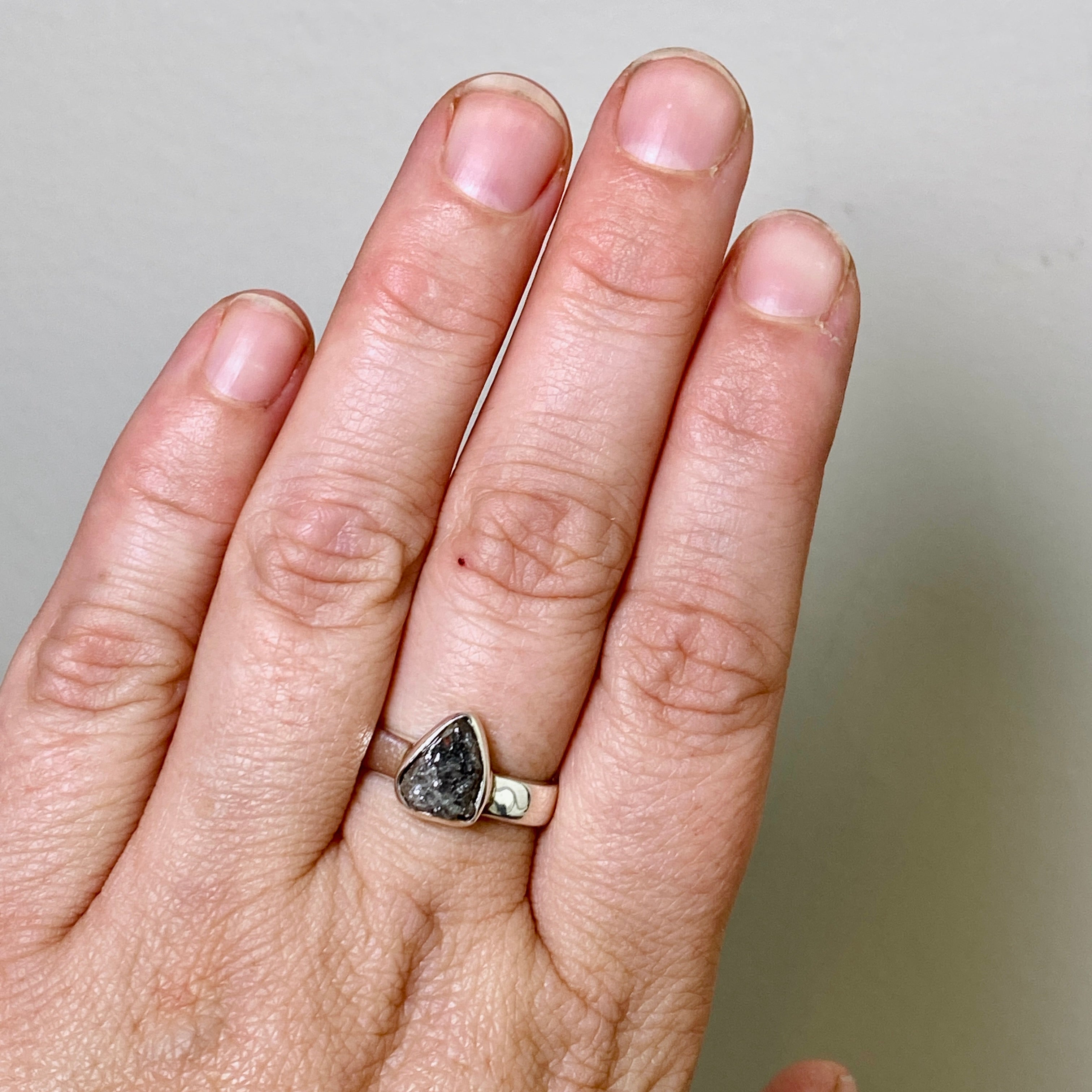 Natural Rough Diamond Teardrop Raw Ring - Size 8 (PRGJ883) - Perfect for Boho Jewelry, Wedding Bands & Unique Engagement Rings