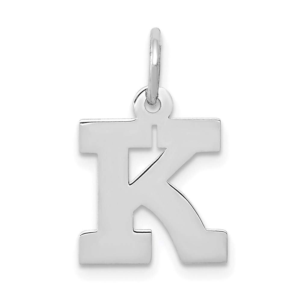 The Black Bow 14k White Gold Amanda Collection Small Block Style Initial K Pendant - Perfect for Gifts, Anniversaries, and Everyday Elegance