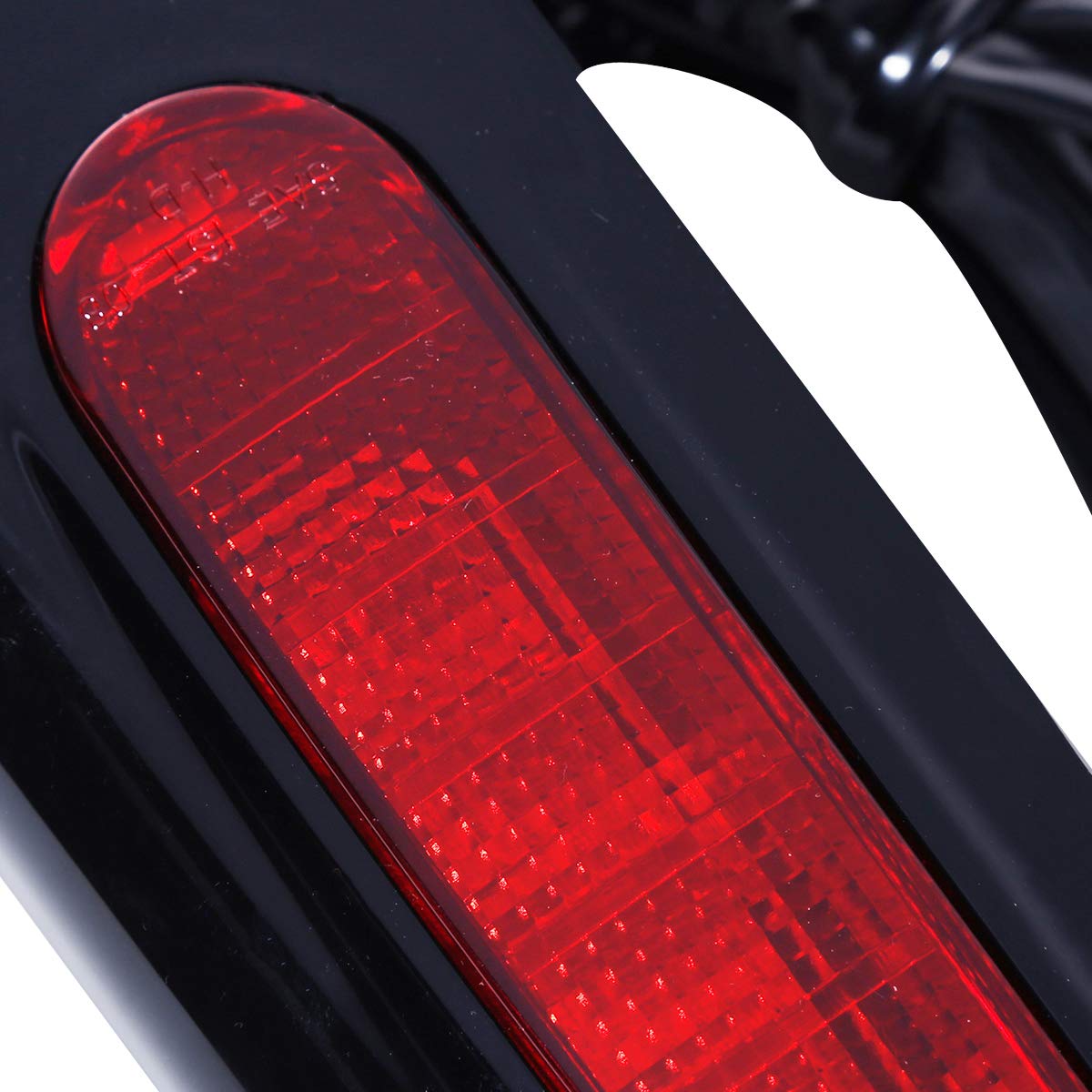 Harley Davidson Touring Models 2009-2013 Rear Fender Fascia Set with Integrated LED Stop/Tail/Turn Signal Lights - Black Housing with Red Lens - Perfect for Custom Motorcycle Upgrades and Night Riding Safety