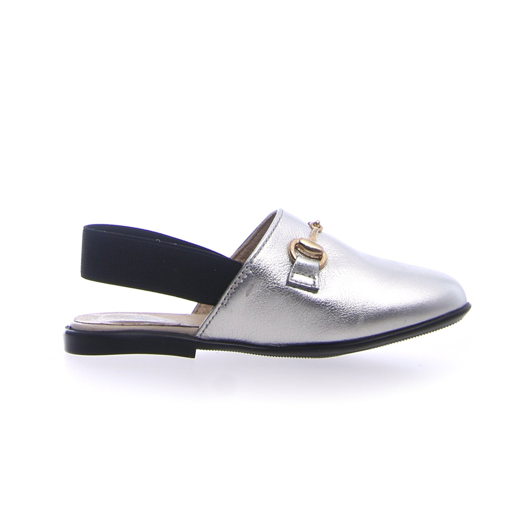 Naturino Girl's Vieste Silver Sling Back Mule Shoes - Comfortable & Stylish for School, Playdates & Special Occasions