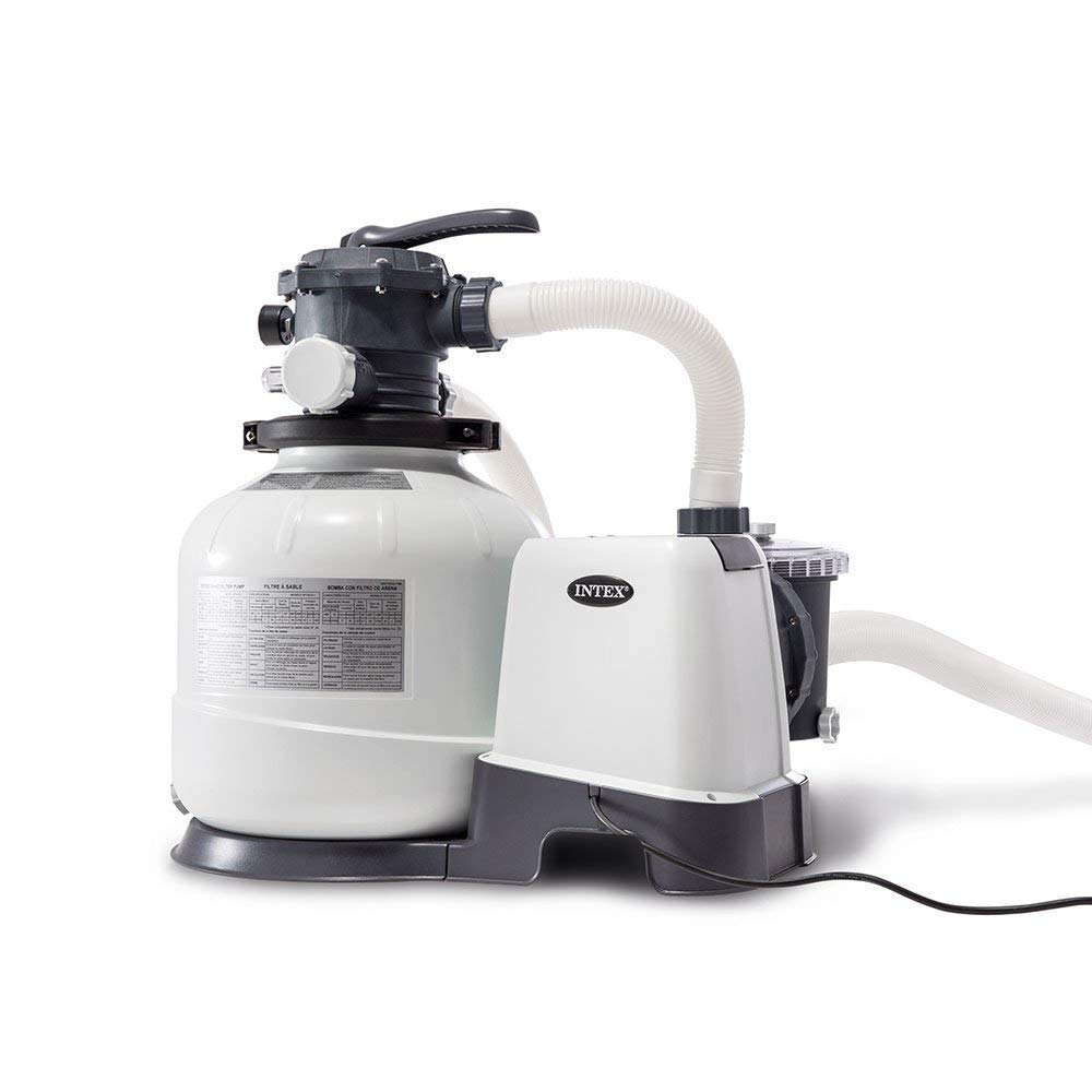 Intex Above Ground Pool Sand Filter Pump with Replacement Hose, Digital Timer & Hydro Aeration Technology - Outdoor Swimming Pool Maintenance & Backyard Water Filtration System