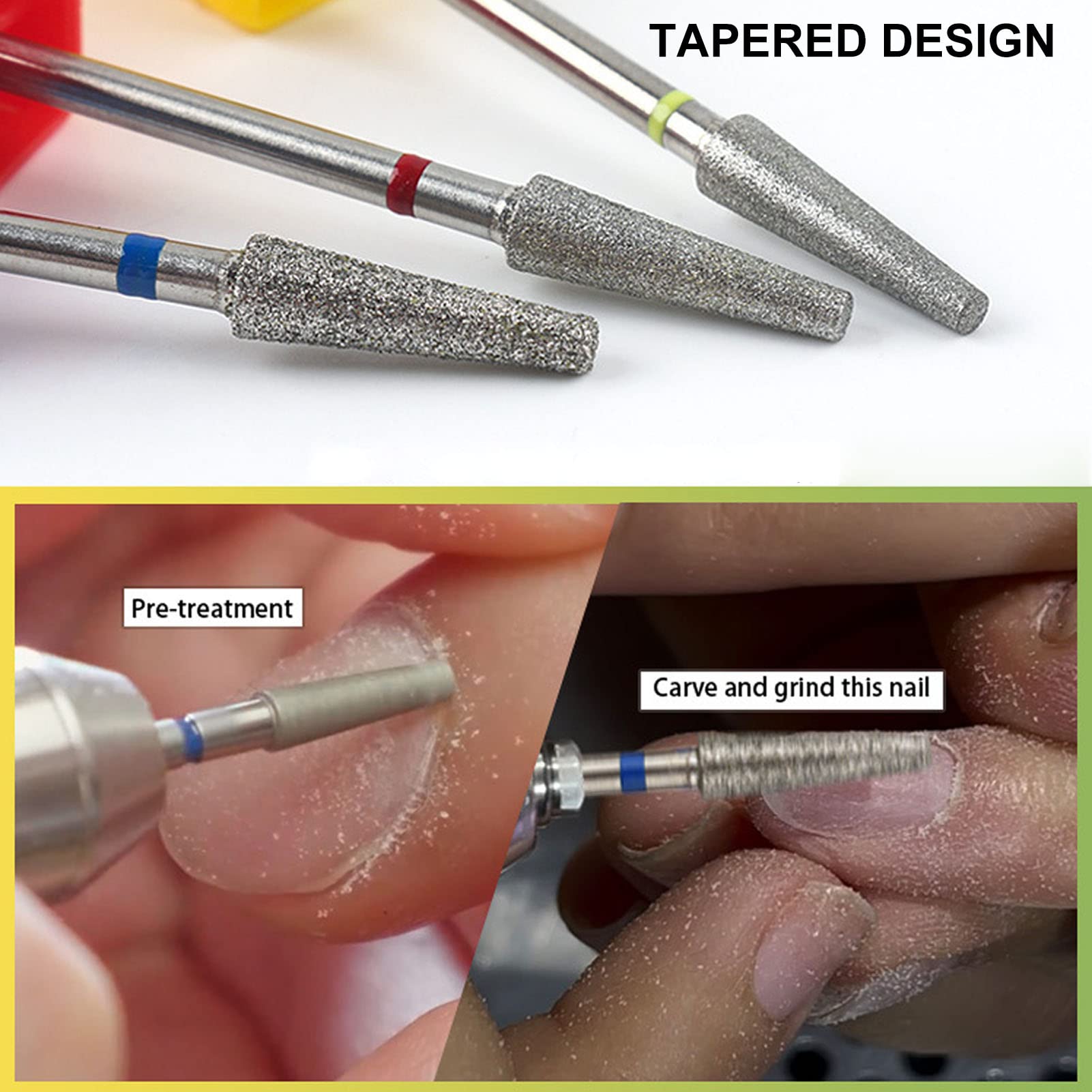 3 Pcs Professional Nail Drill Bits Set - Russian Front Replaceable Grinding Heads for Nail Polishing, Cuticle Care & Manicure | Perfect for Salon, Home Nail Art & DIY Pedicure