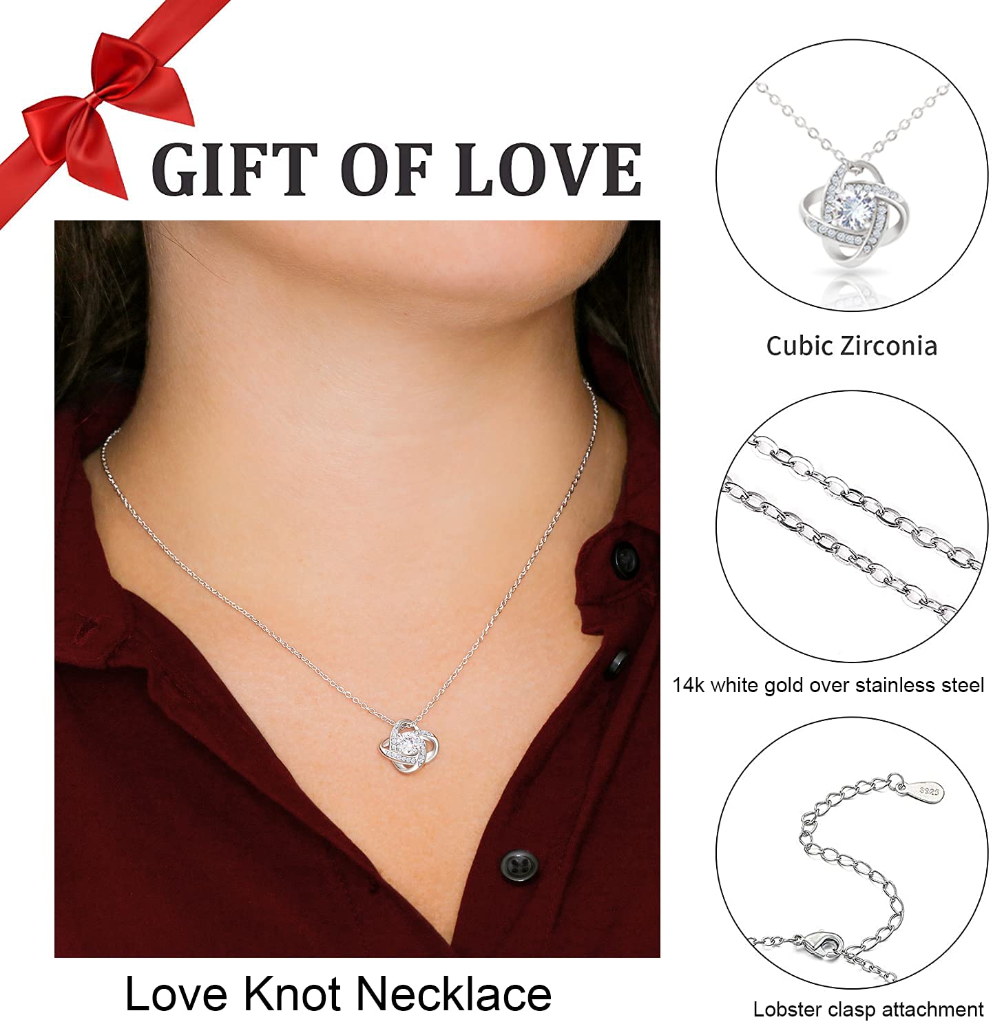 Graduation Gifts for Women - Sterling Silver Knot Love Necklace for College & High School Graduates | Perfect Gift for Daughter, Sister, Best Friend | Graduation Party, Commencement Ceremony, Achievement Celebration