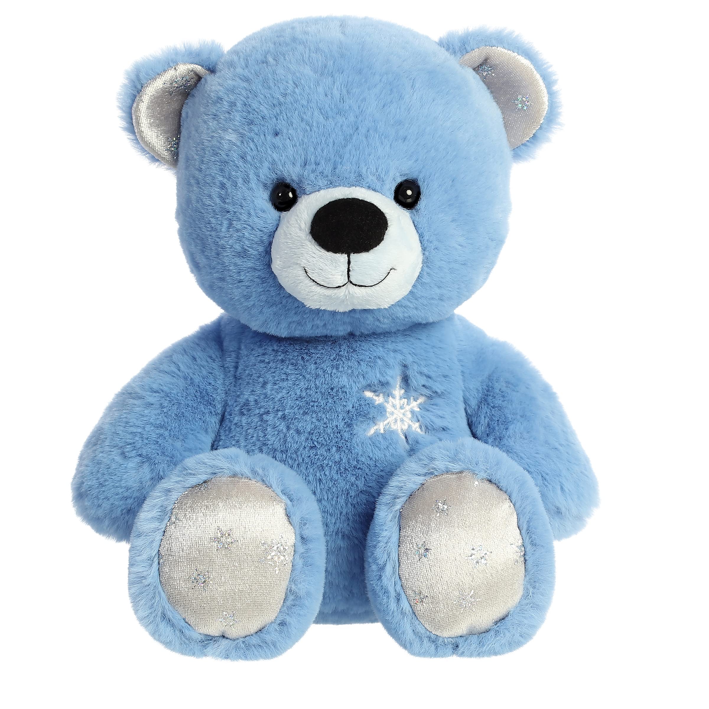 Aurora® Festive Holiday Azure Bear™ Plush Toy - 12 Inch Blue Stuffed Animal for Christmas Gifts, Seasonal Decor & Cuddly Companion - Perfect for Stocking Stuffers, Nursery Decor & Cozy Bedtime Snuggles
