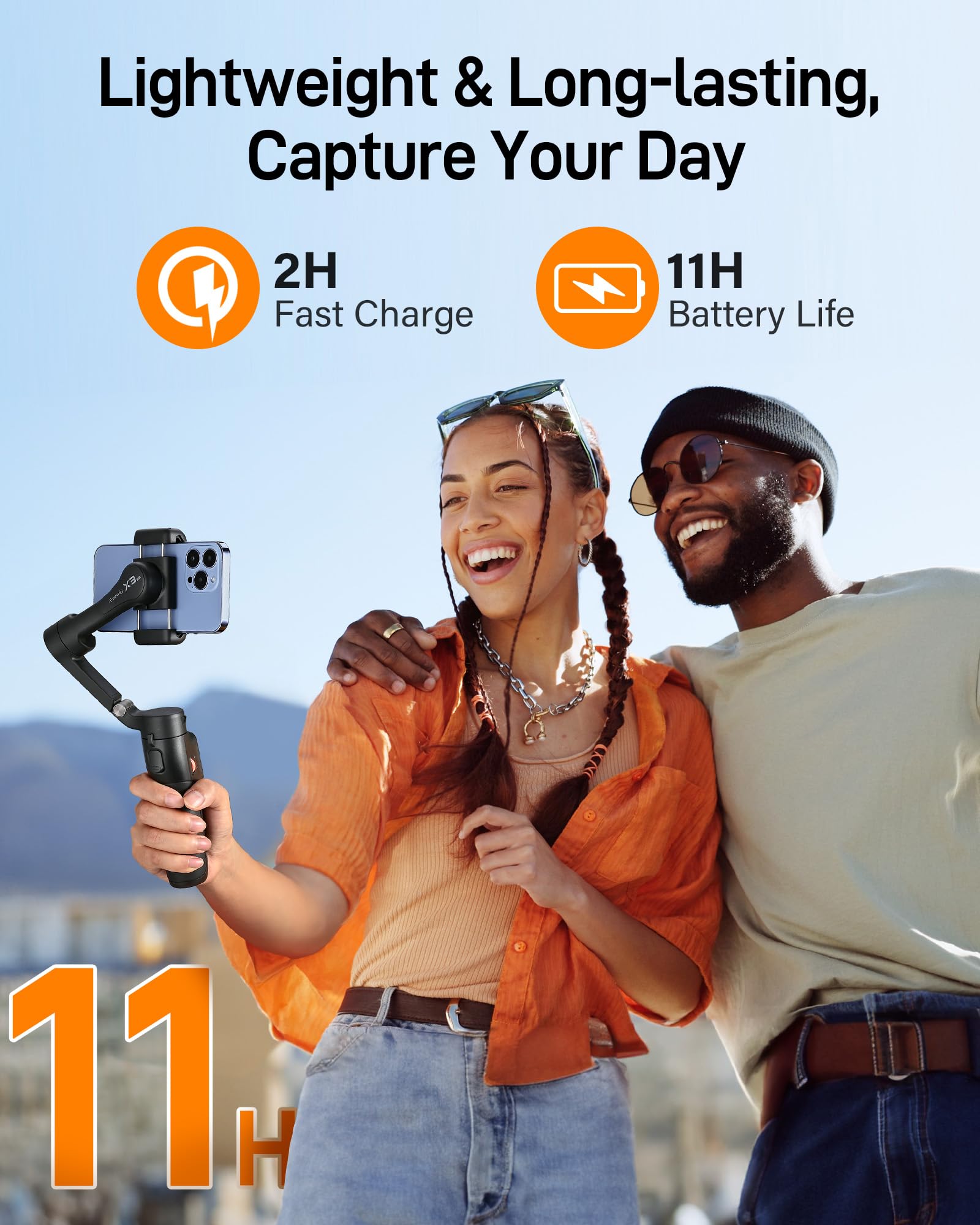 Hohem iSteady X3 SE 3-Axis Gimbal Stabilizer for iPhone & Android Phones - Detachable Remote Control, Foldable & Portable - Perfect for Travel Vlogging, YouTube Videos, TikTok Content Creation & Live Streaming