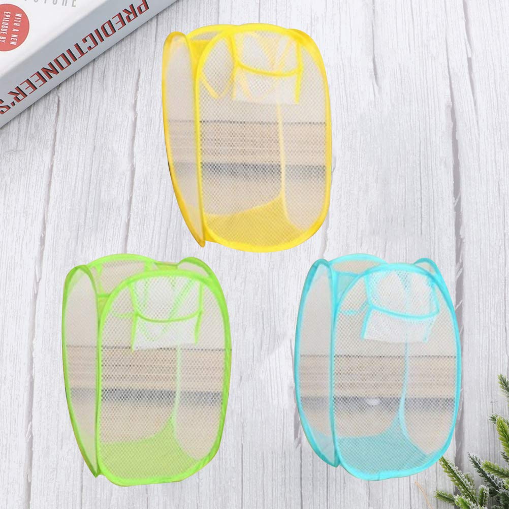 DOITOOL 3-Pack Collapsible Laundry Hamper for Kids - Foldable Dirty Clothes Basket with Handles, Portable Laundry Organizer for Bathroom, Bedroom & Nursery - Perfect for Laundry Storage, Toy Organization & Travel Use