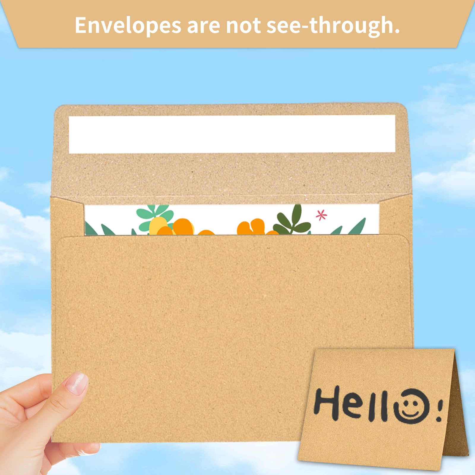Premium Brown A4 Blank Cards & Envelopes Set - 4x6 Self-Seal Thank You Greeting Cards (30 Pack) for DIY Crafts, Wedding Invitations, Birthday Cards & Business Stationery