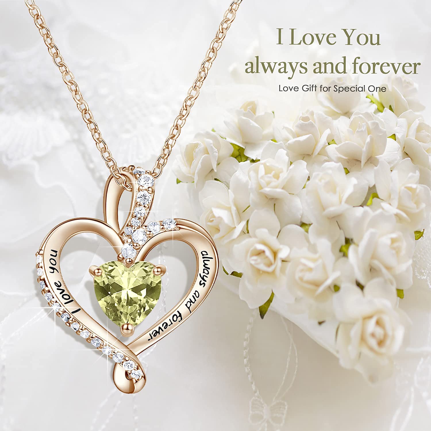 **Elegant Heart Necklaces for Women - Perfect for Valentine's Day, Anniversary & Romantic Gifts**    **使用场景:** Ideal for date nights, weddings, birthdays, or as a sentimental keepsake to show love and appreciation.