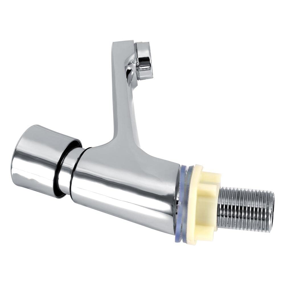 Delaman Automatic Shut-Off Timer Faucet - Chrome Water Saving Touchless Kitchen & Bathroom Sink Faucet with Push Button - Perfect for Eco-Friendly Homes & Commercial Spaces