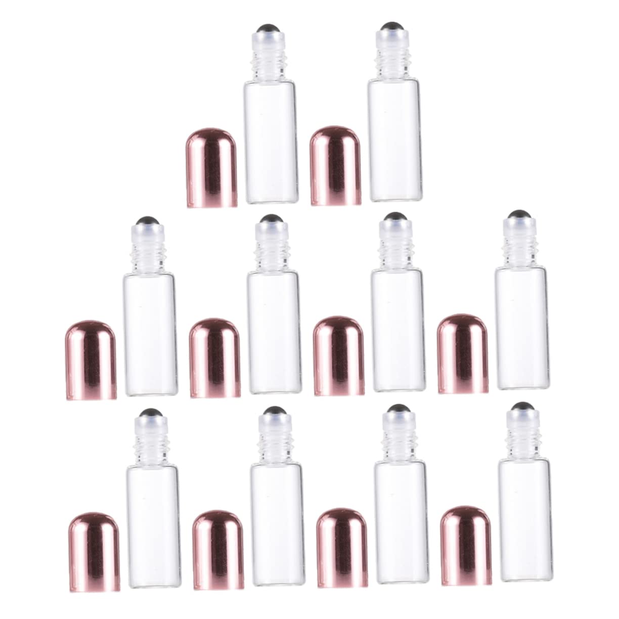 Beavorty 10-Piece Vintage Essential Oil Roller Bottles Set with Lids - Empty Glass Perfume Bottles for Aromatherapy, DIY Blends, Travel & Gift Giving