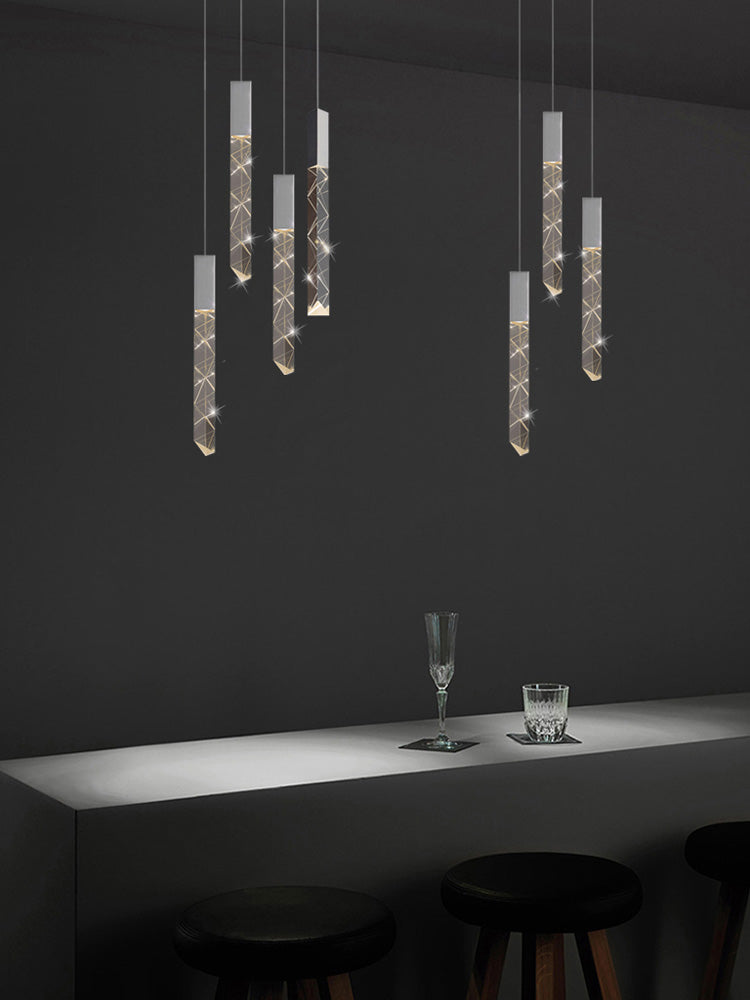 Modern Icicle Crystal Cluster Chandelier for Foyer - Elegant Entryway Lighting for Home & Hotel Lobbies