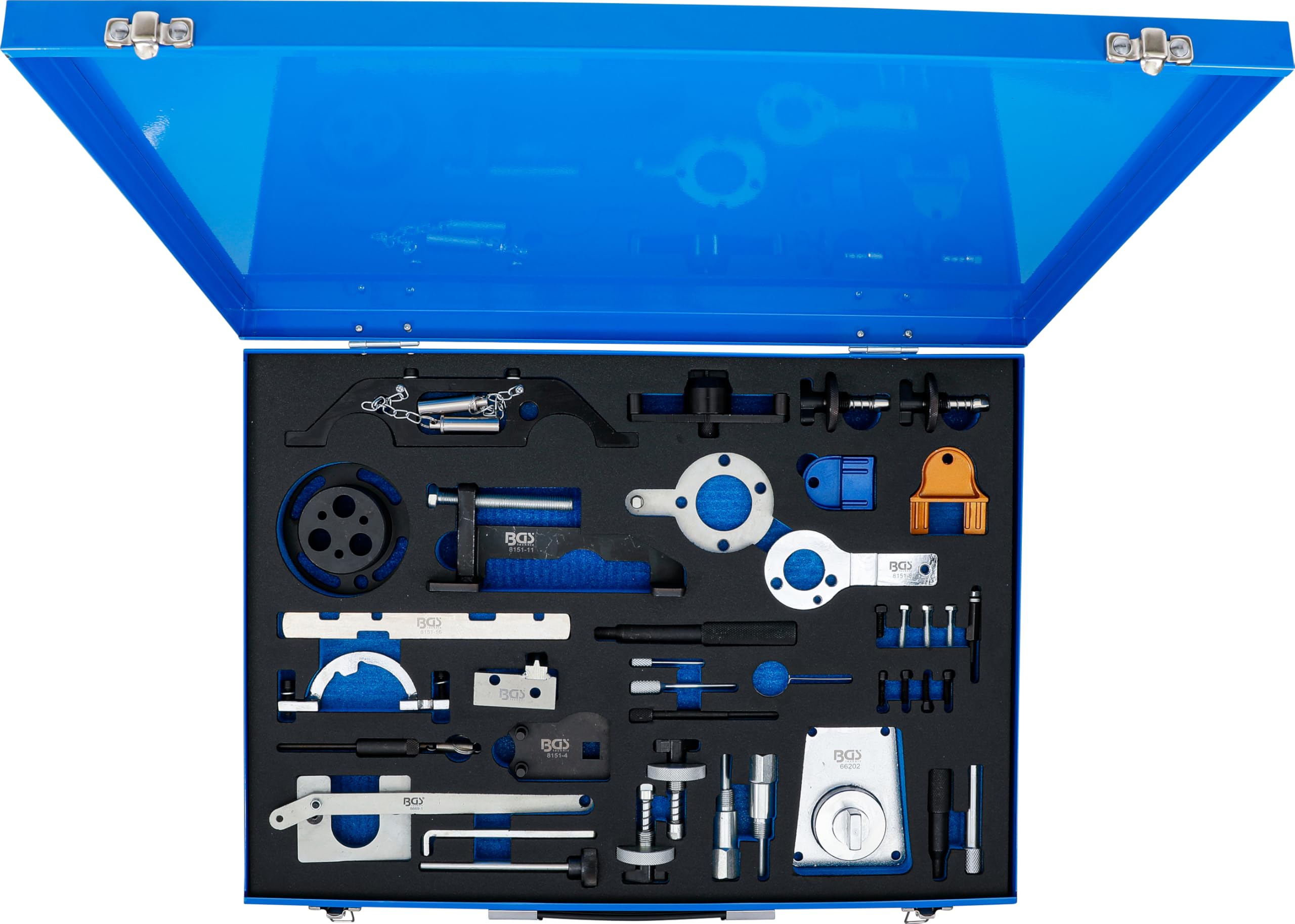 BGS 4138 Workshop Trolley Insert 3/3 - Professional Engine Adjustment Tool Set Compatible with Opel, Chevrolet, Saab, FIAT, Lancia, Suzuki, Ford - Perfect for Auto Repair Shops & DIY Car Maintenance