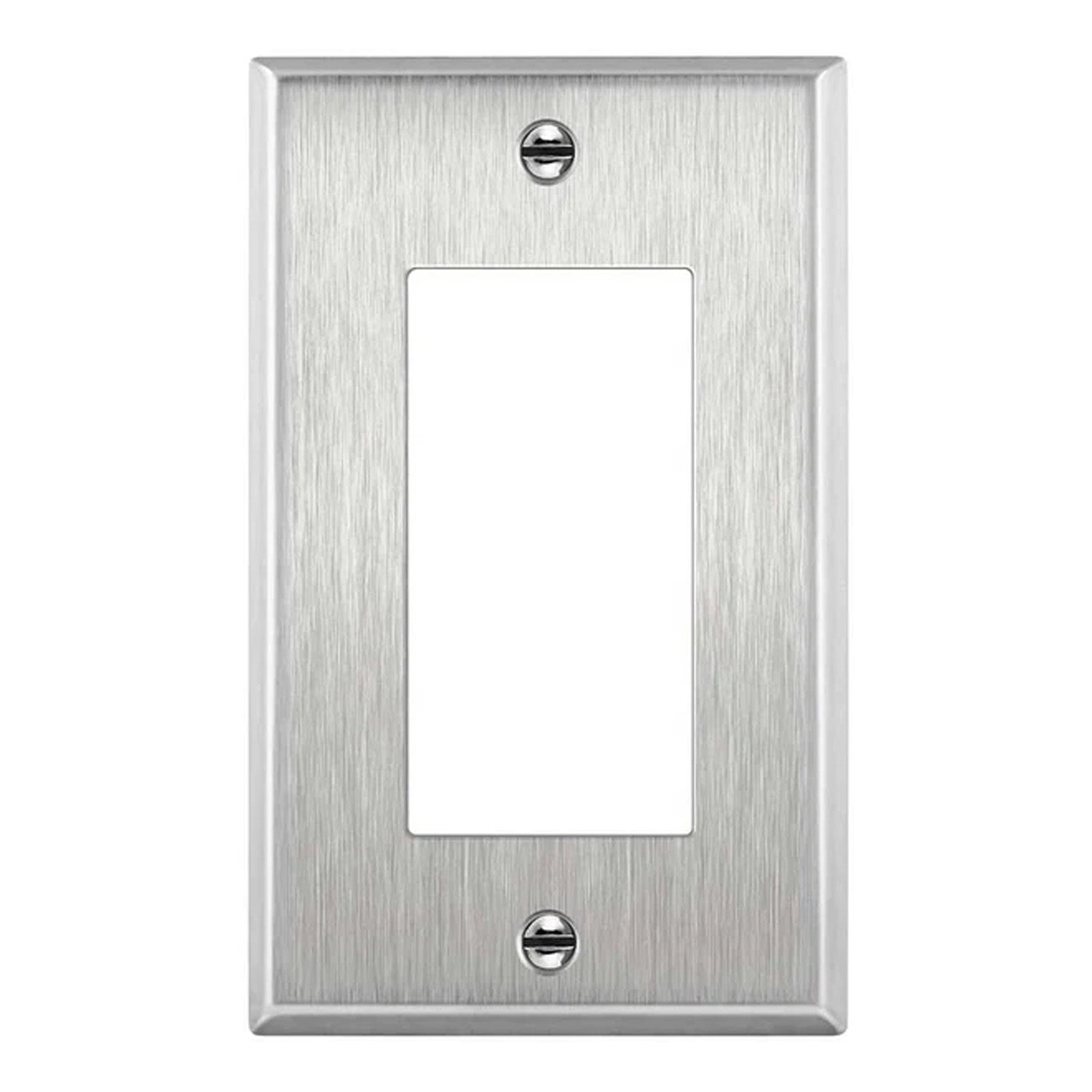 1 Gang Stainless Steel Decorator Wall Plate - Premium Electrical Outlet Cover for Home & Office - Modern & Durable Design for Living Room, Bedroom, Kitchen & Commercial Spaces