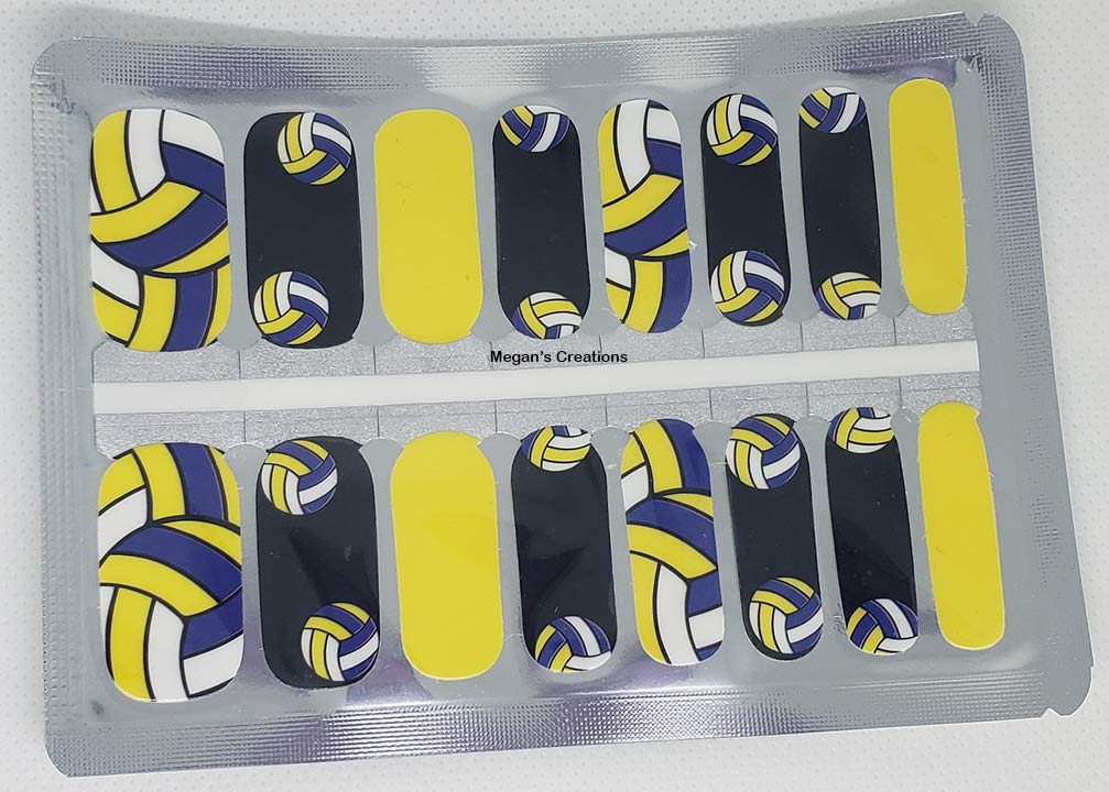 Sports Volleyball Nail Polish Wraps - Long Lasting Nail Stickers for Athletes | Perfect for Game Day, Team Spirit & Volleyball Enthusiasts