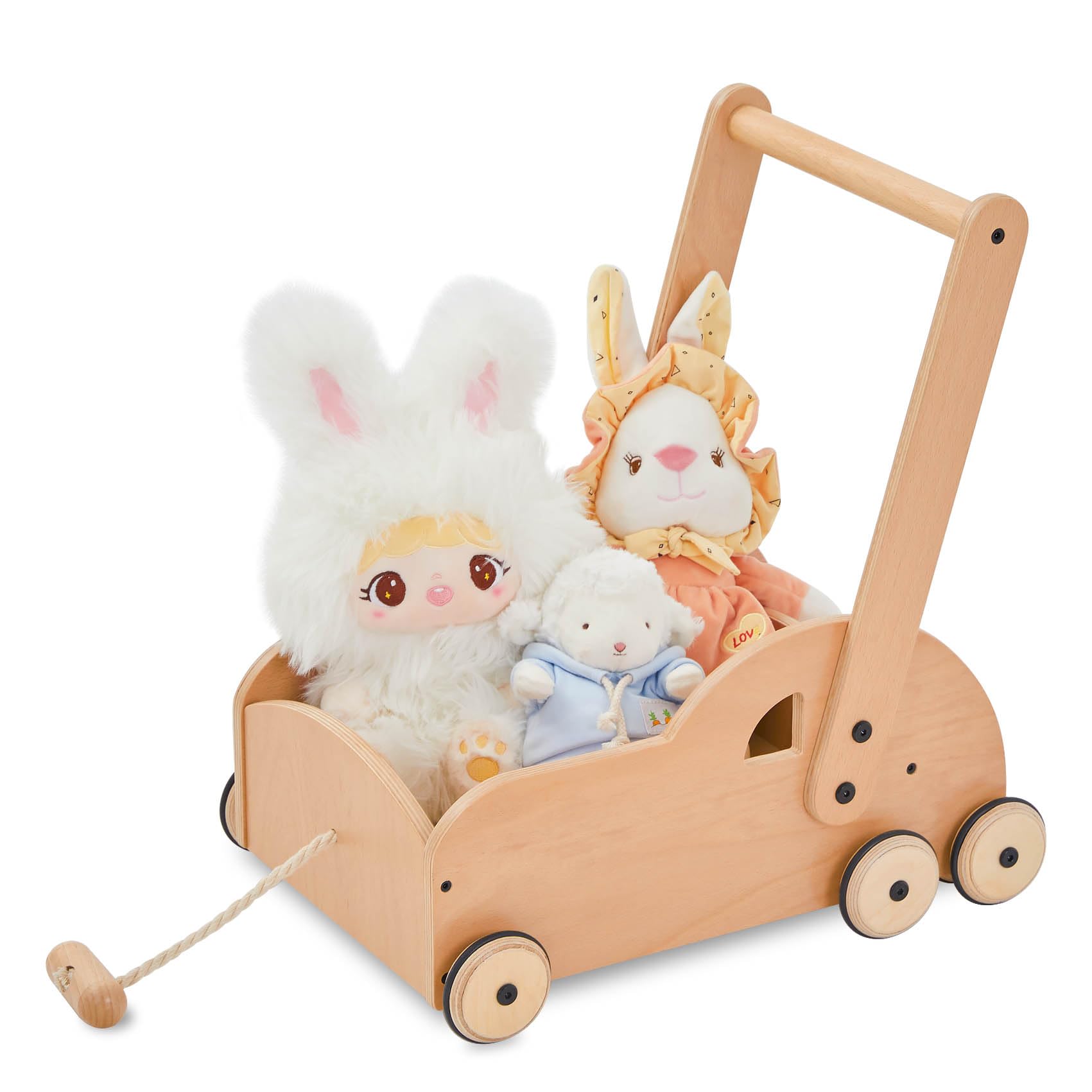 Wooden Baby Walker for Toddlers - Natural Wood Learning Push Toy for 1-2 Year Olds - Perfect for First Steps & Early Walking Development - Safe & Sturdy Baby Walker for Home & Playroom Use
