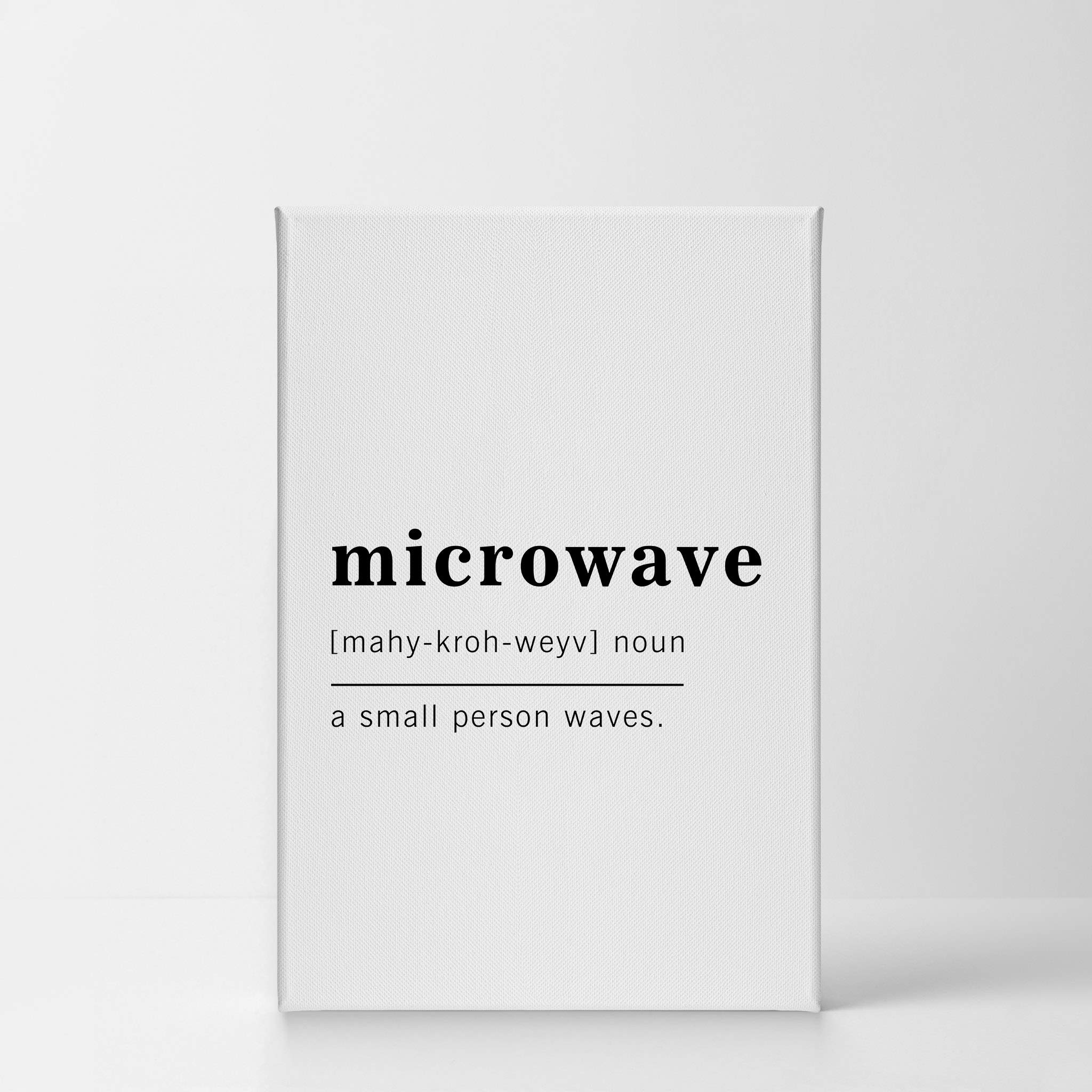 Funny Microwave Definition Canvas Print - Inspirational Quote Wall Art for Office, Living Room, Bedroom & Bathroom - Ready to Hang Home Decor (40x30 inches, Made in USA) - Perfect Gift for Kitchen Lovers & Home Renovation Projects
