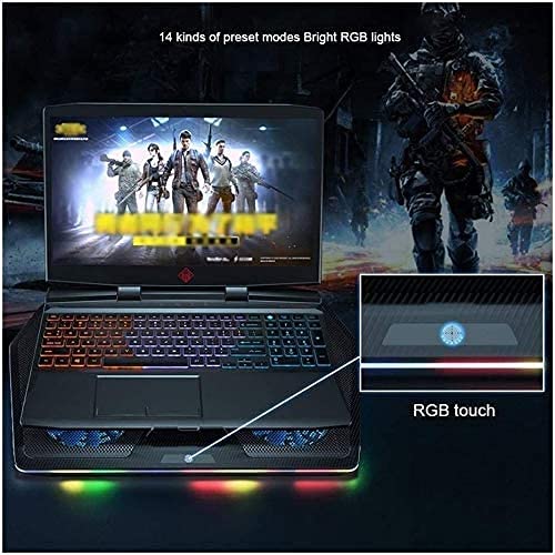 Best Laptop Cooling Pad with LED Lights - USB-Powered Quiet Cooling Fan for Gaming Laptops - Adjustable & Stable Laptop Stand - Perfect for Office Work, Gaming & Home Use