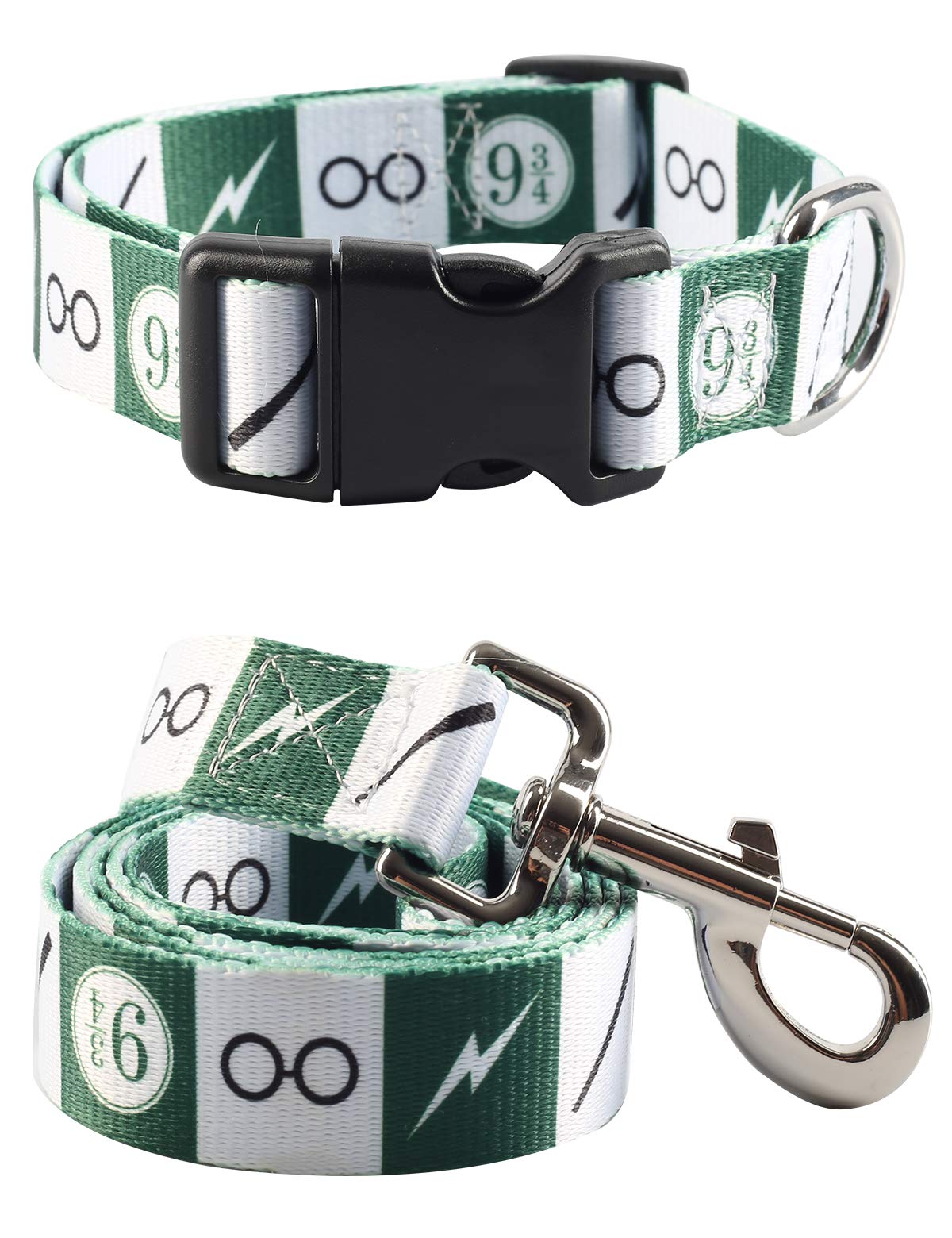 **Impoosy 2PCS Halloween Dog Collar & Leash Set with Quick Release Buckle - Adjustable Pet Collar for Small to Large Dogs & Cats (Green, Small) - Perfect for Halloween Costumes, Pet Walks & Gifts**