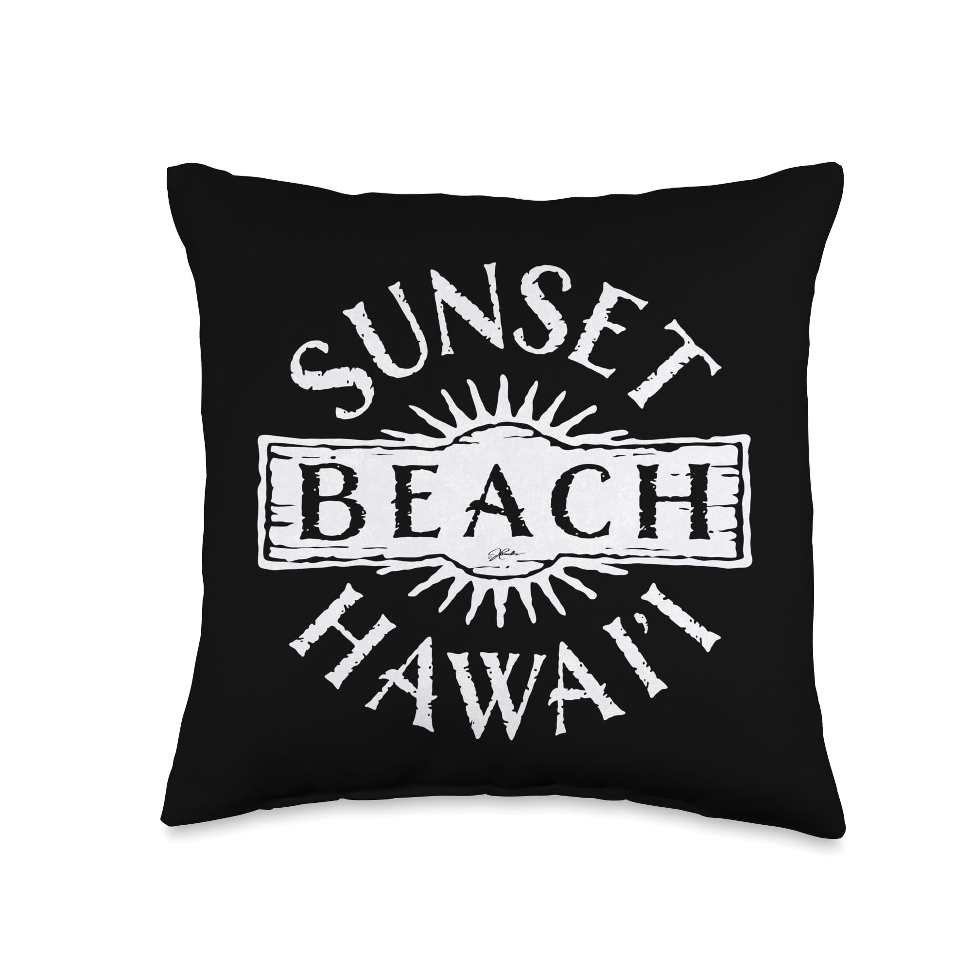Sunset Beach Oahu Hawaii Throw Pillow - Soft Decorative Cushion for Living Room, Bedroom, Sofa - Perfect Coastal Home Decor & Gift Idea