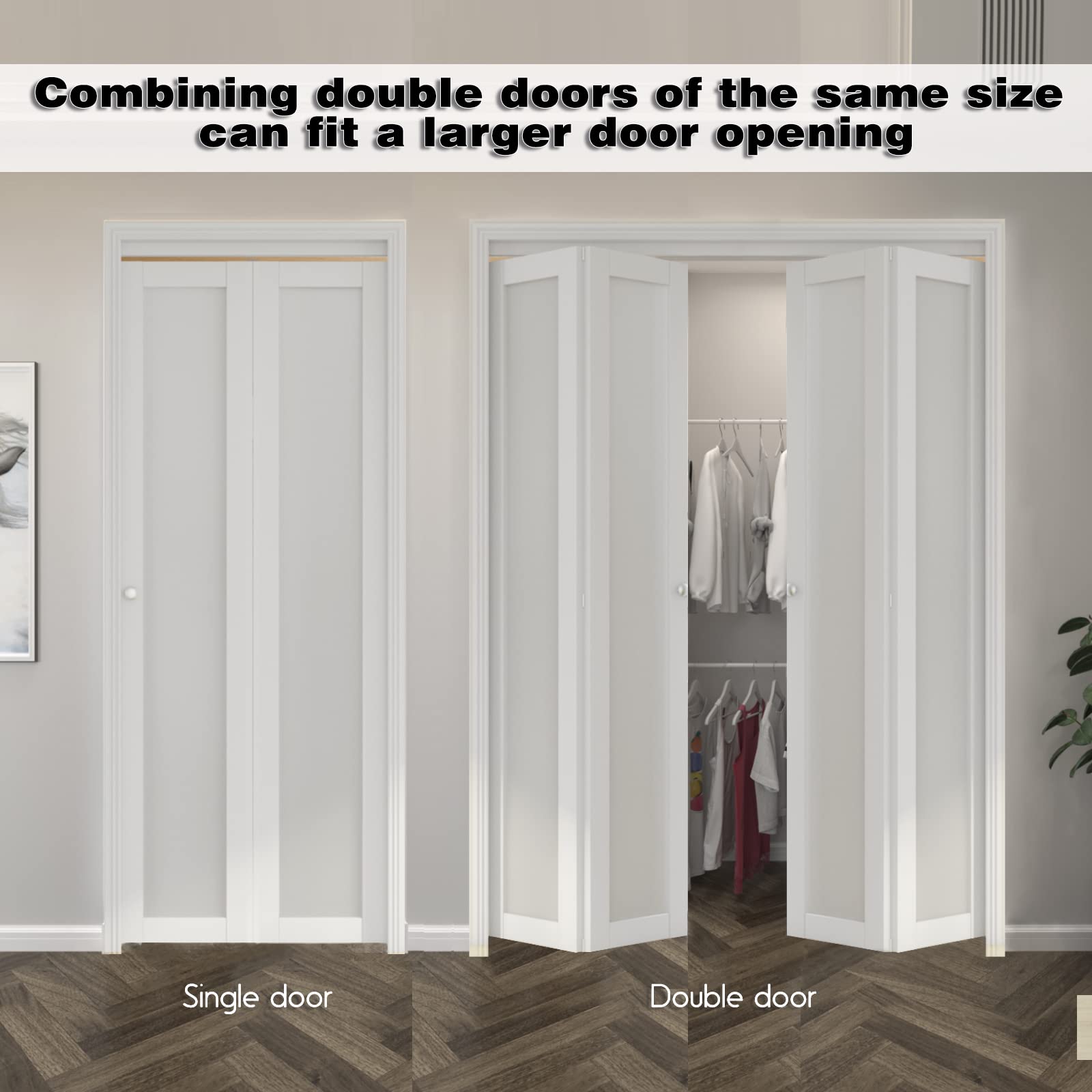 White Frosted Glass Bi-Fold Closet Door - 30